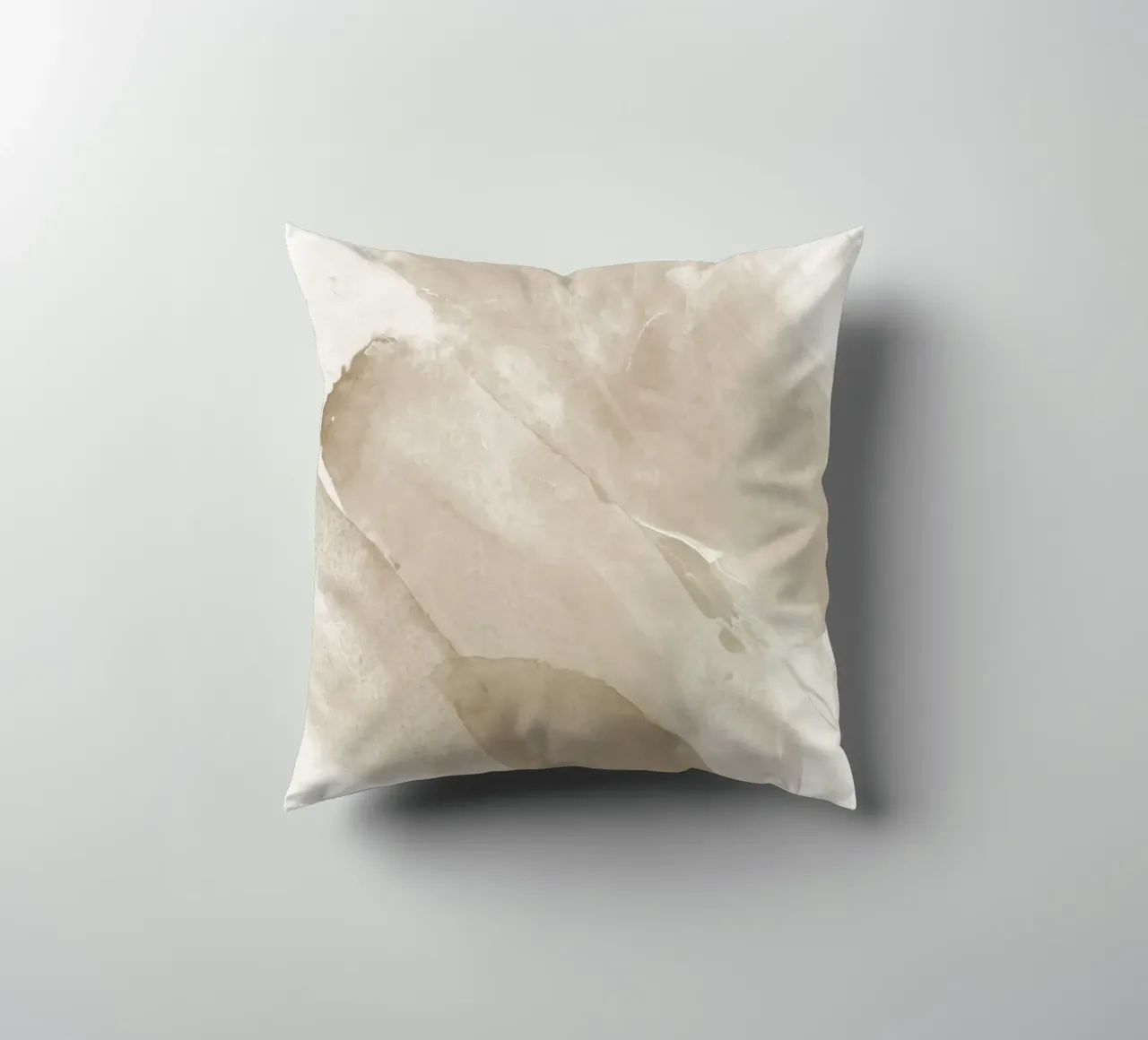Pennellate astratte beige 2 cuscino da NouveauPrints
