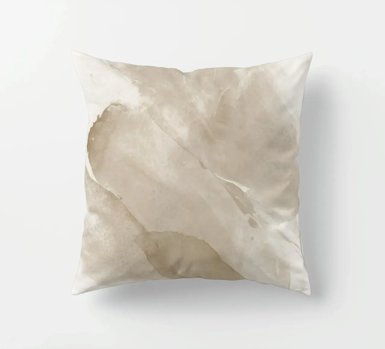 Pennellate astratte beige 2 cuscino da NouveauPrints
