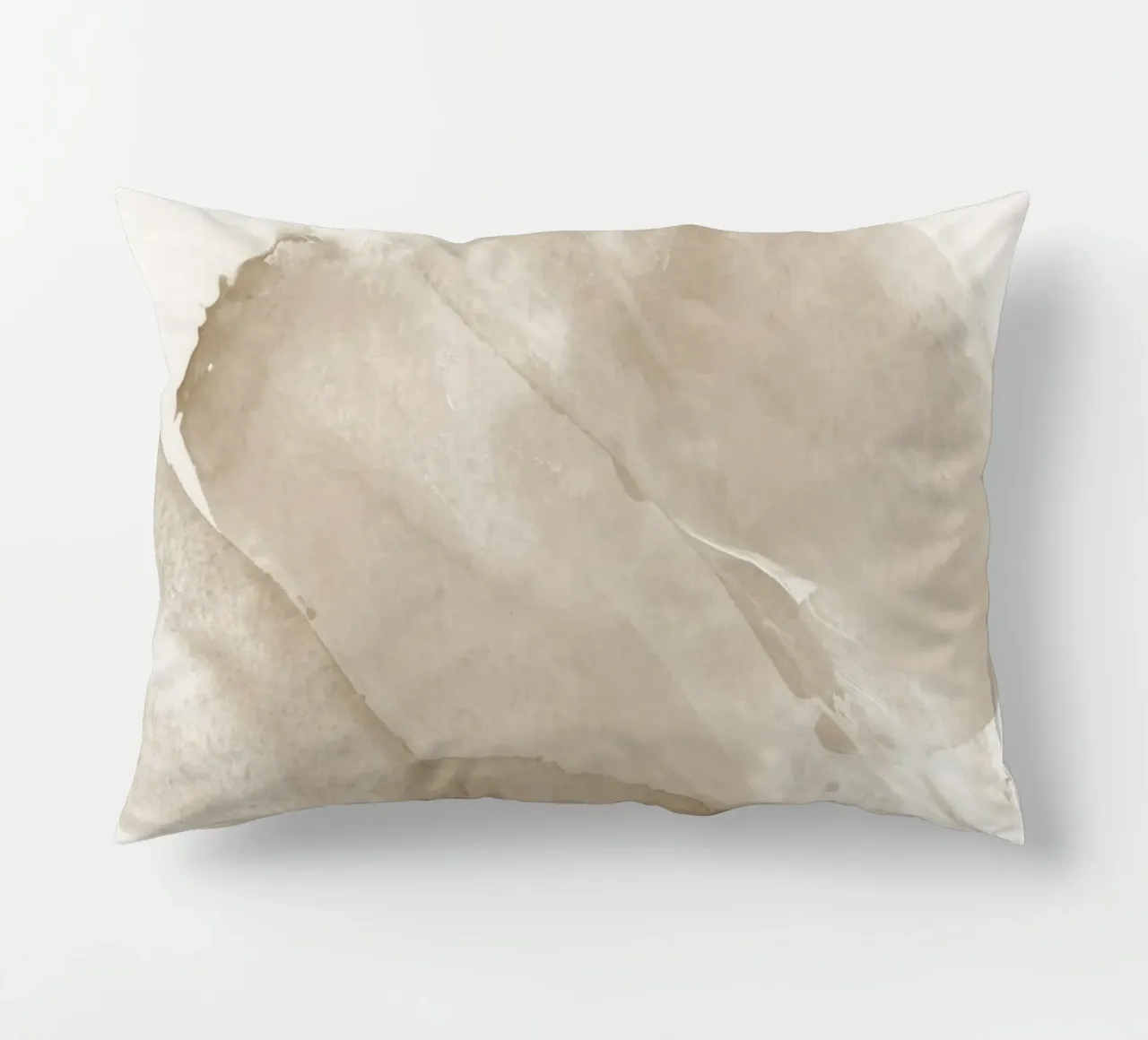 Pennellate astratte beige 2 cuscino da NouveauPrints