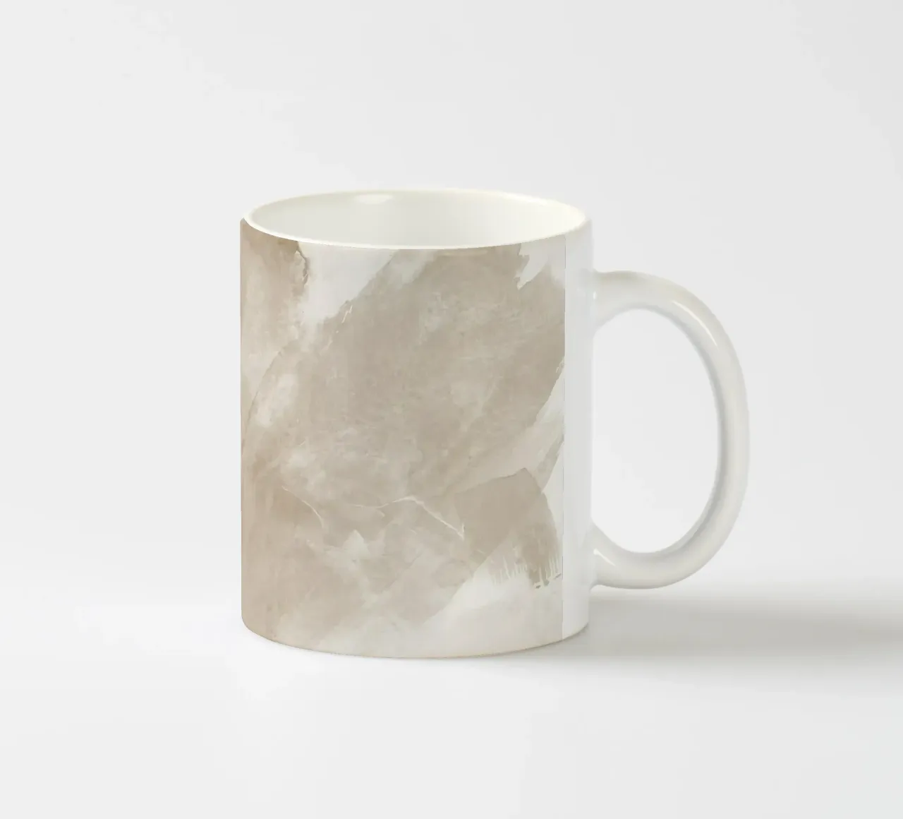 Pennellate astratte beige 2 tazza in ceramica da NouveauPrints