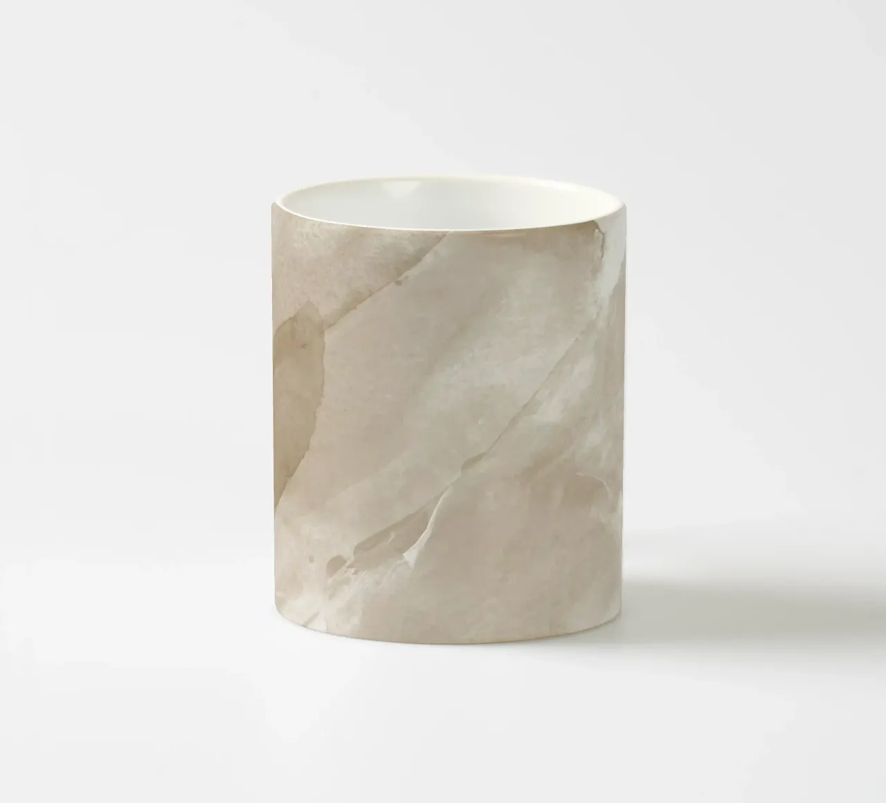 Pennellate astratte beige 2 tazza in ceramica da NouveauPrints