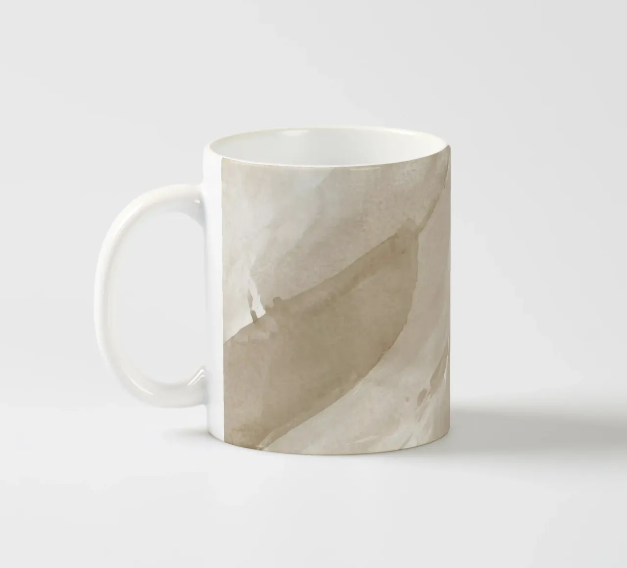 Pennellate astratte beige 2 tazza in ceramica da NouveauPrints