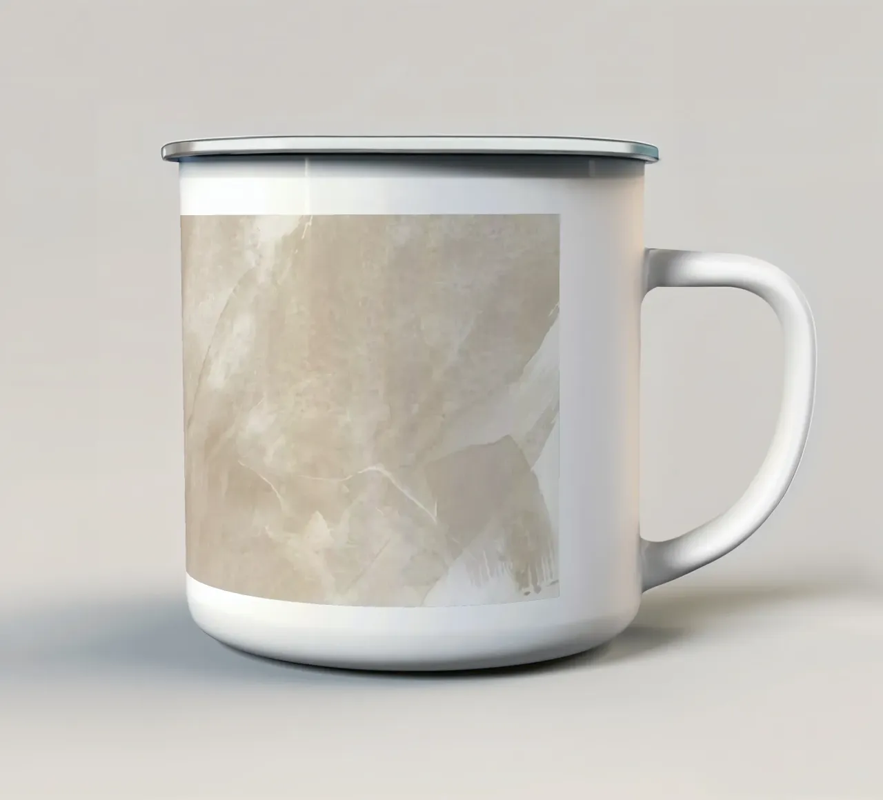 Pennellate astratte beige 2 tazza in smalto da NouveauPrints
