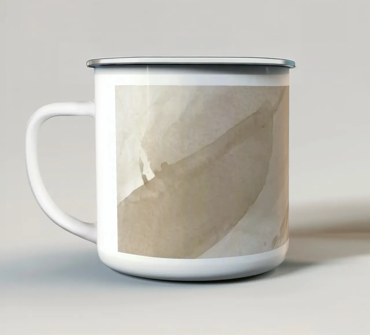 Pennellate astratte beige 2 tazza in smalto da NouveauPrints
