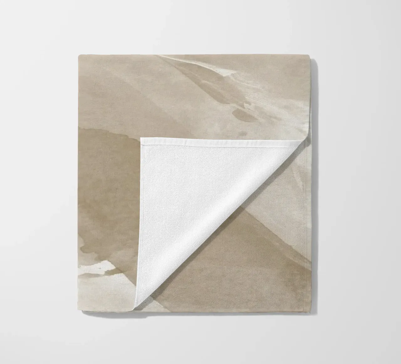 Pennellate astratte beige 2 telo mare da NouveauPrints