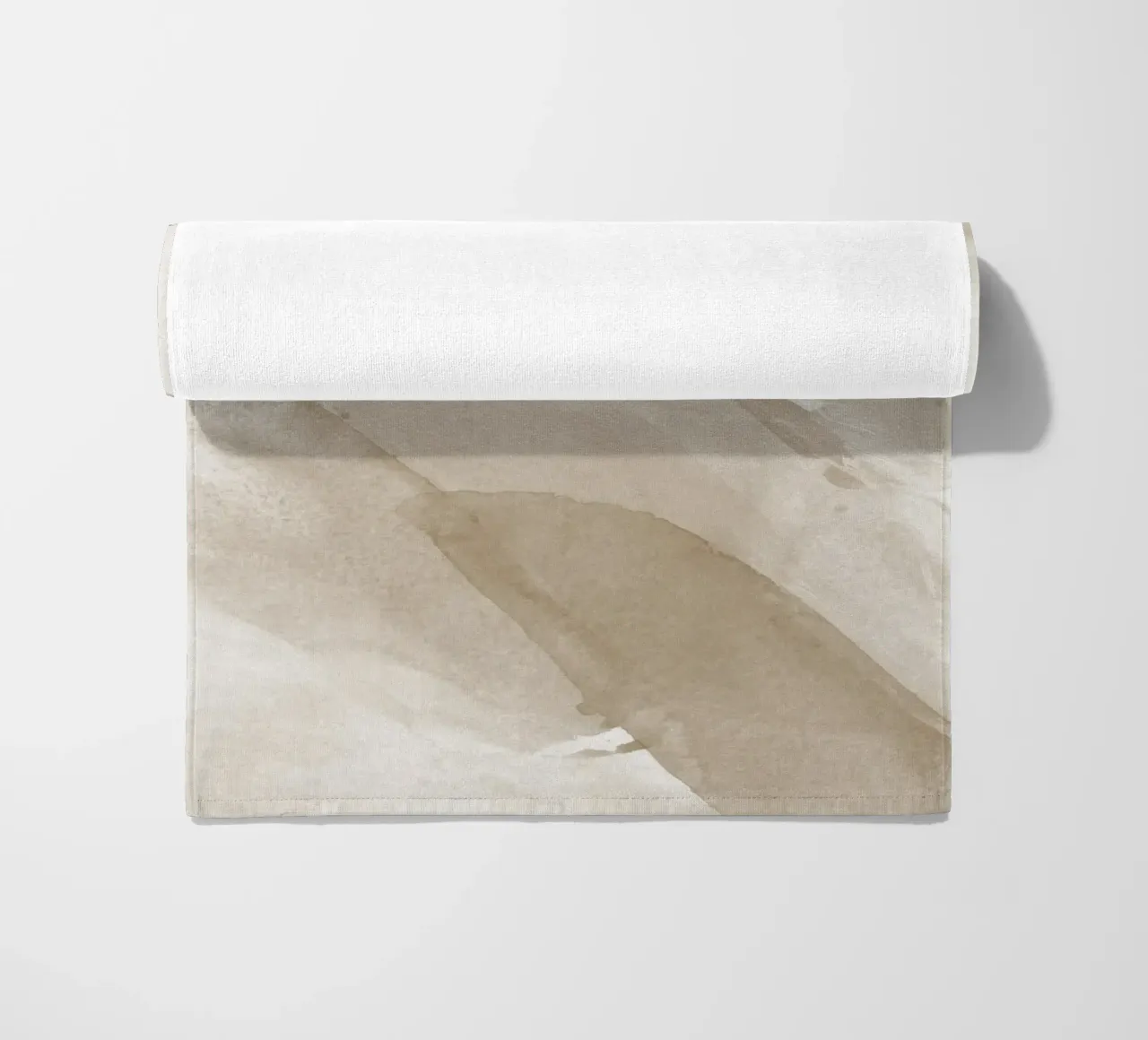 Pennellate astratte beige 2 telo mare da NouveauPrints