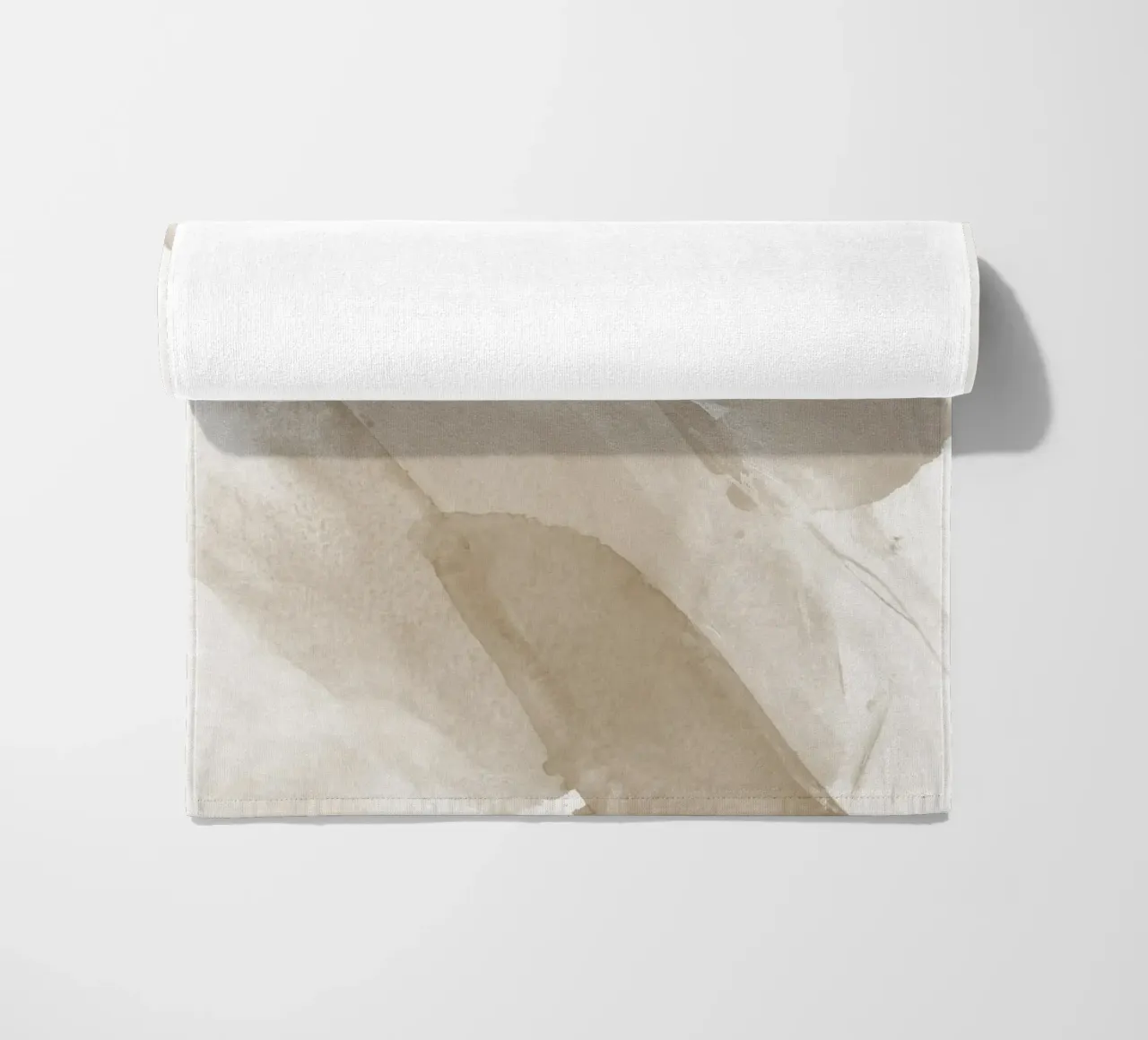 Pennellate astratte beige 2 telo mare da NouveauPrints