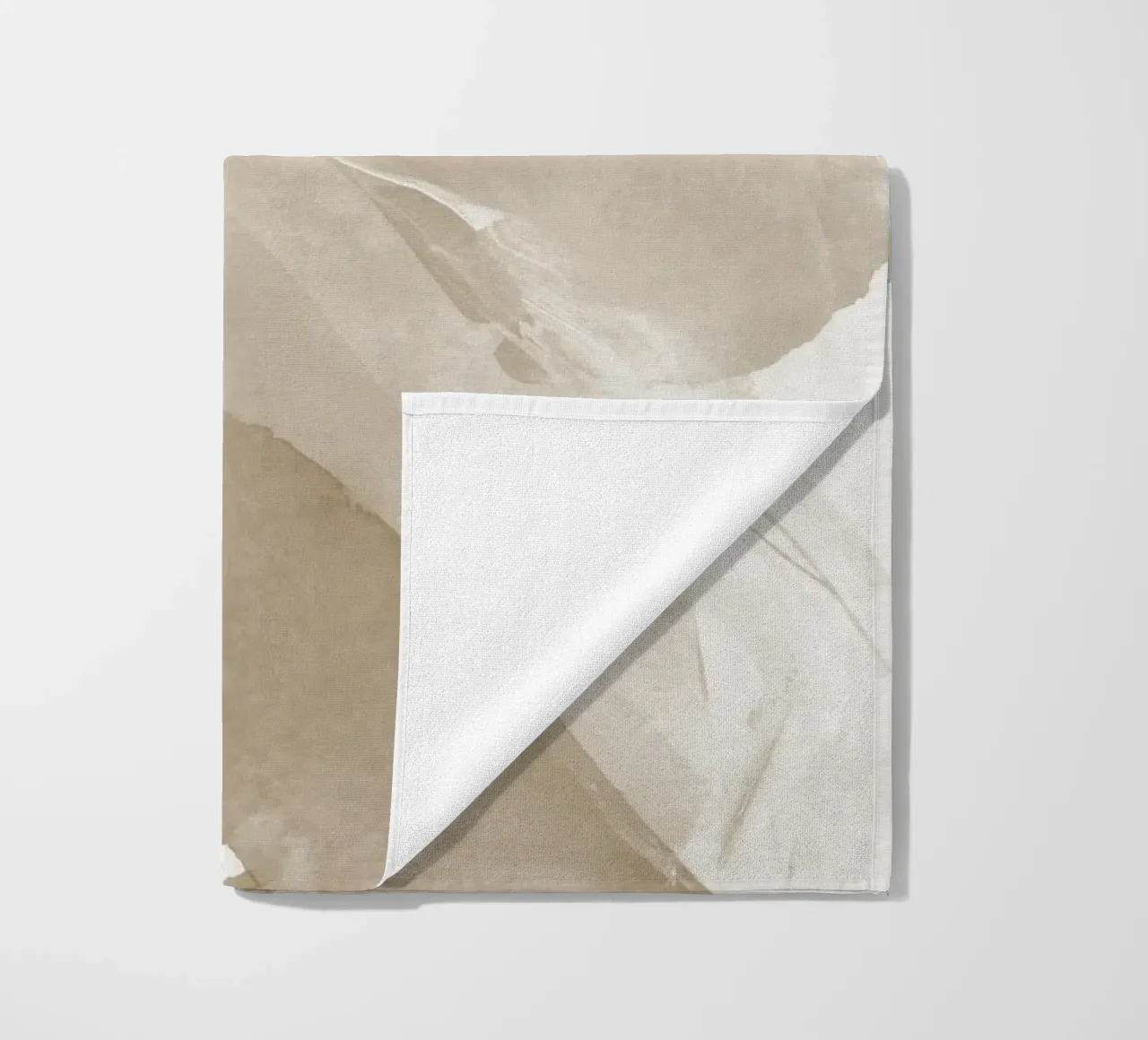 Pennellate astratte beige 2 telo mare da NouveauPrints