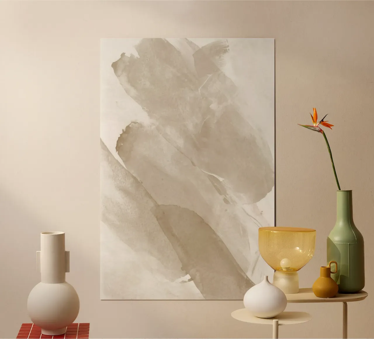 Pennellate astratte beige 2 carta hahnemühle da NouveauPrints