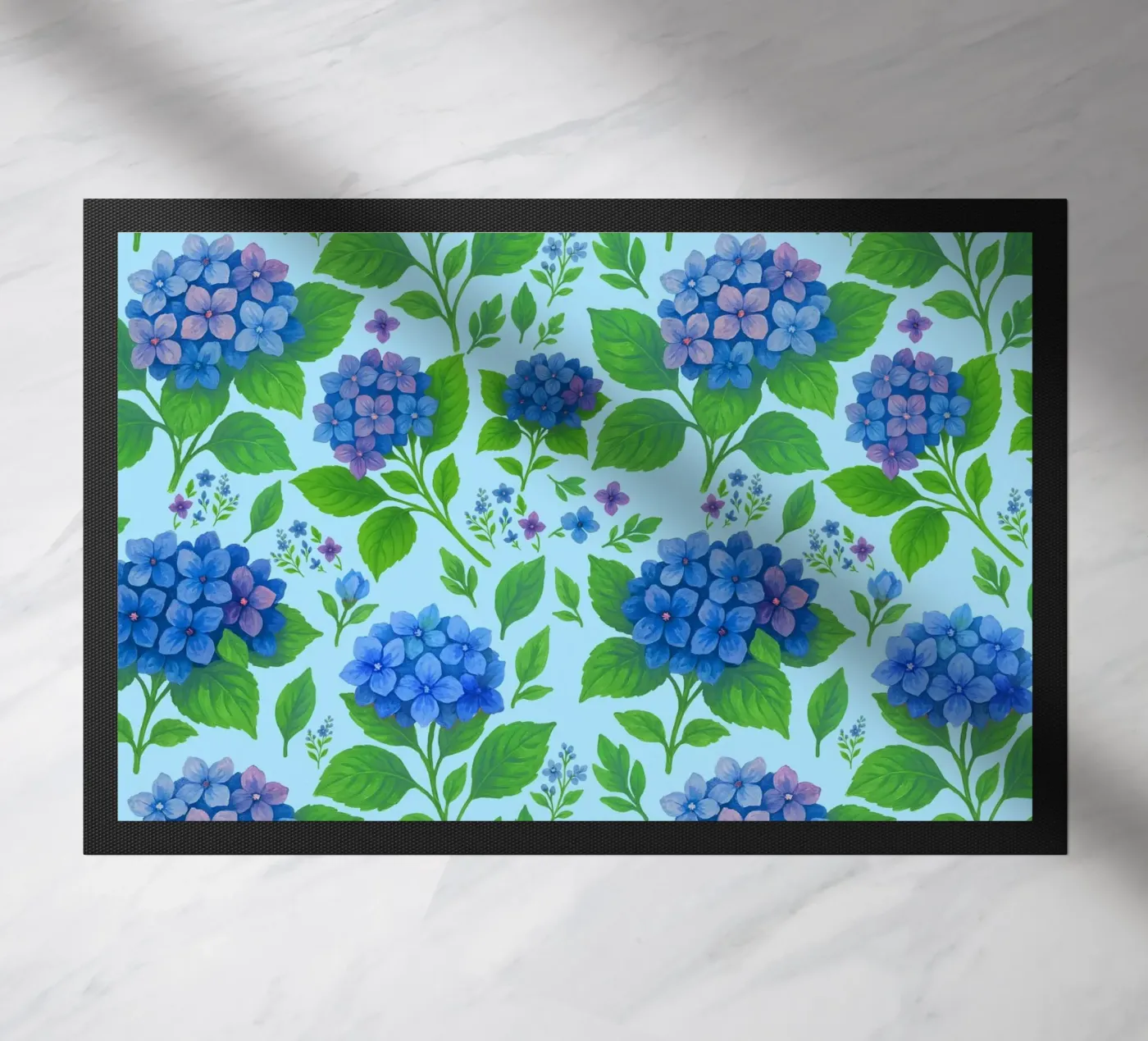 Hortensie Blau Fußmatte von SilverPegasus