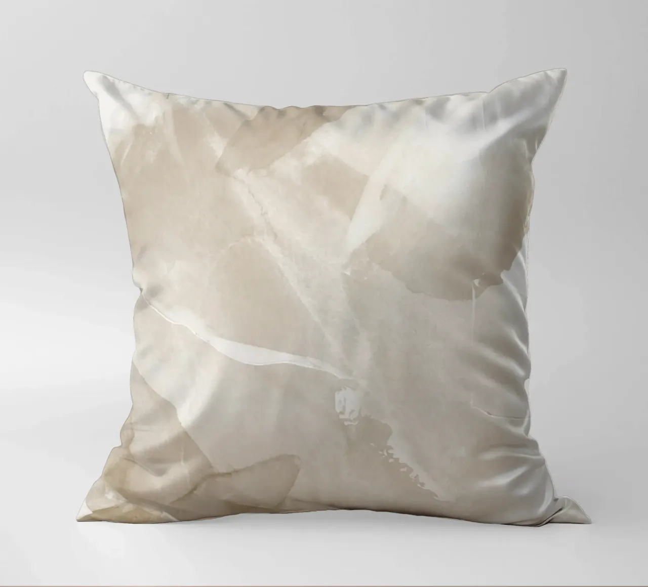 Pennellate astratte beige 3 cuscino da NouveauPrints