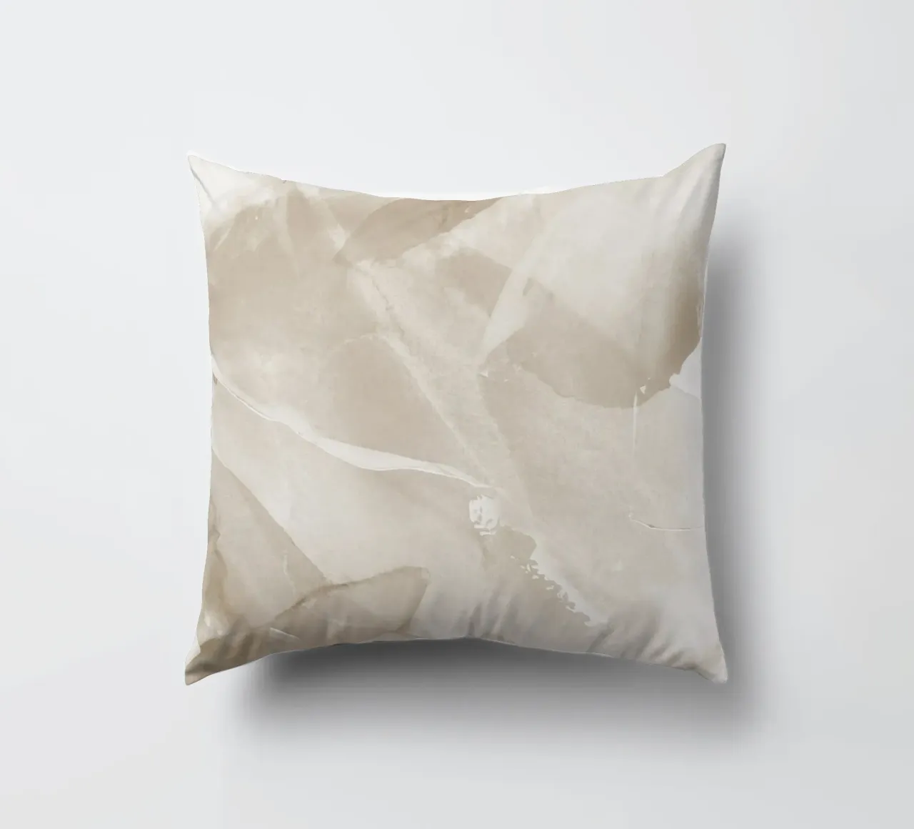 Pennellate astratte beige 3 cuscino da NouveauPrints