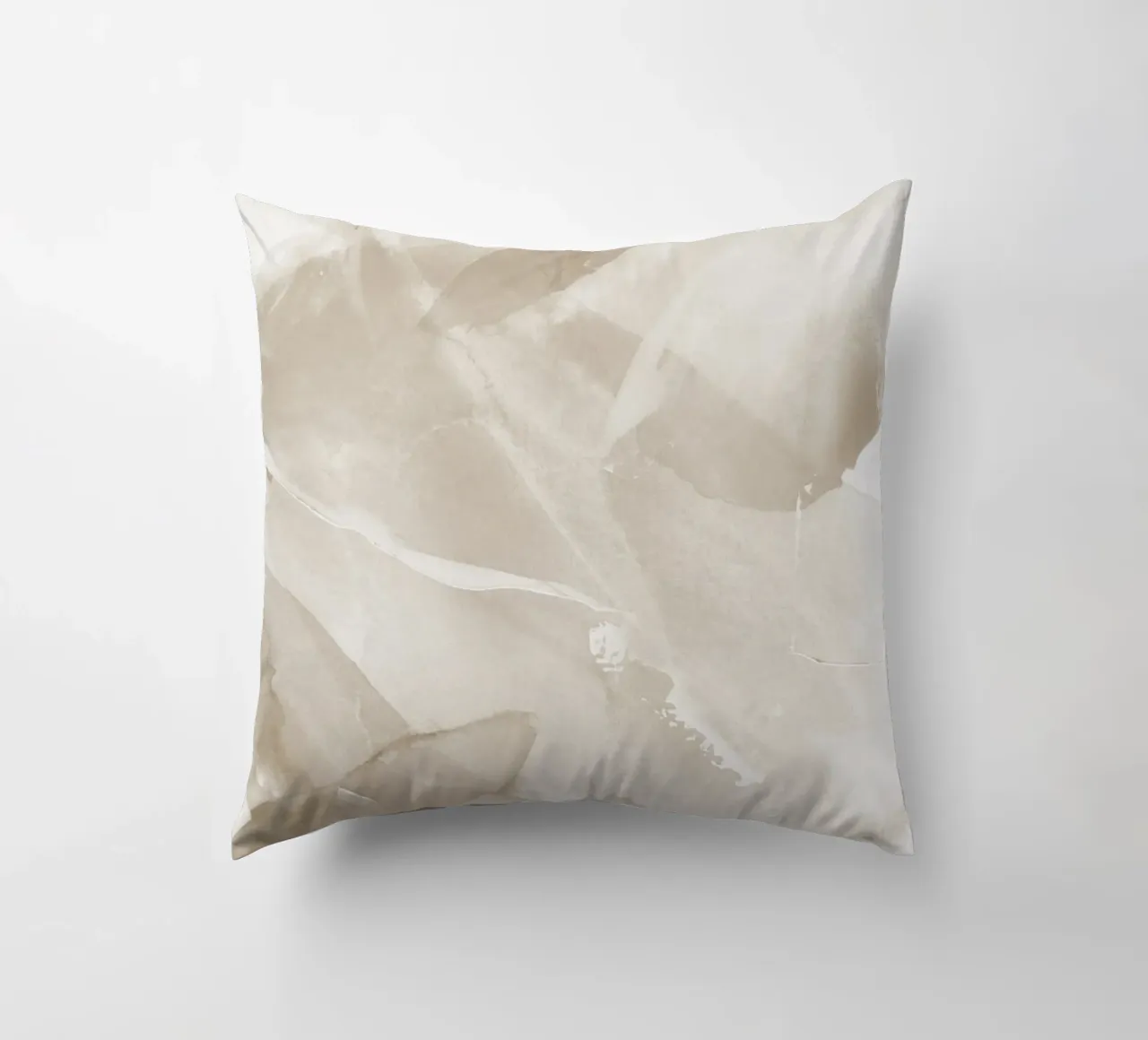 Pennellate astratte beige 3 cuscino da NouveauPrints