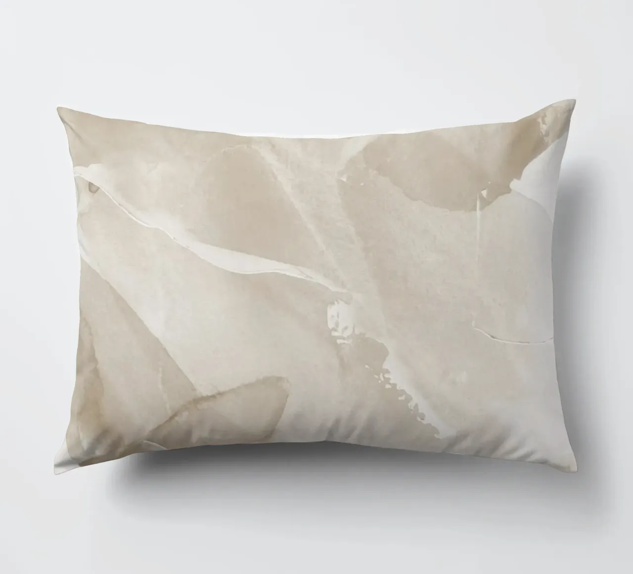 Pennellate astratte beige 3 cuscino da NouveauPrints