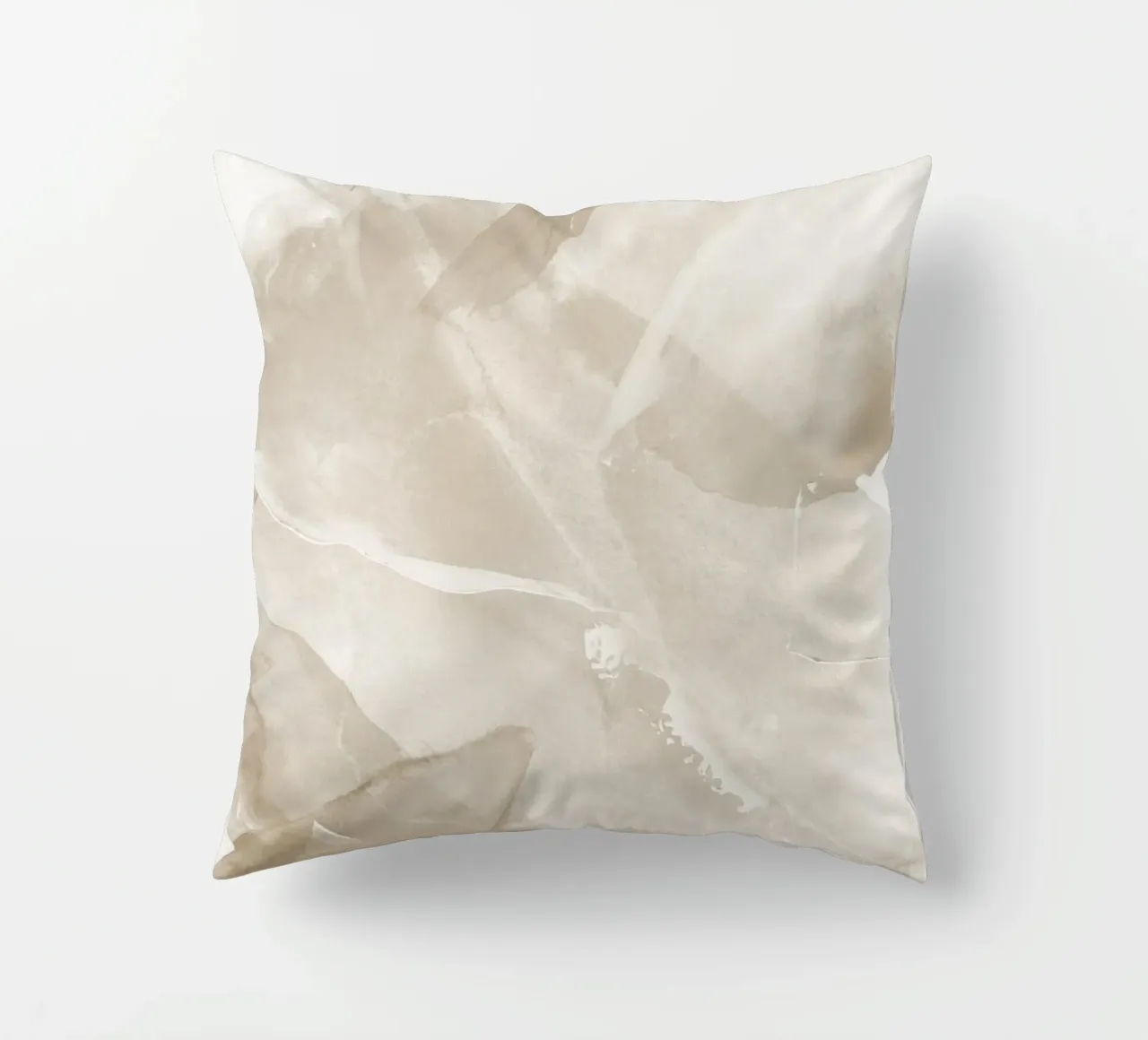 Pennellate astratte beige 3 cuscino da NouveauPrints