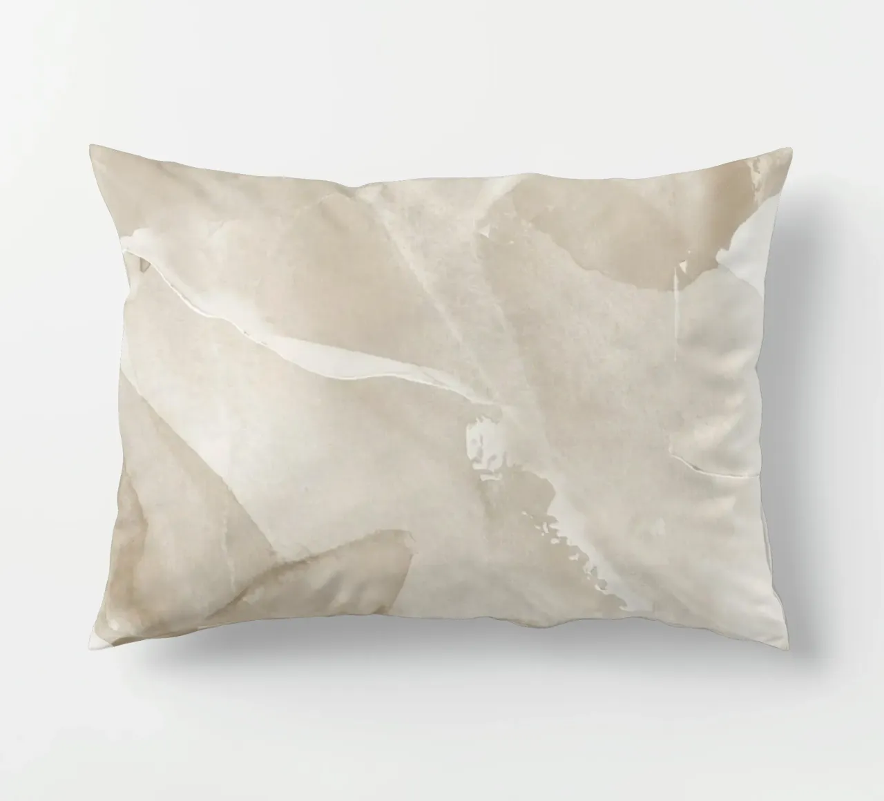 Pennellate astratte beige 3 cuscino da NouveauPrints