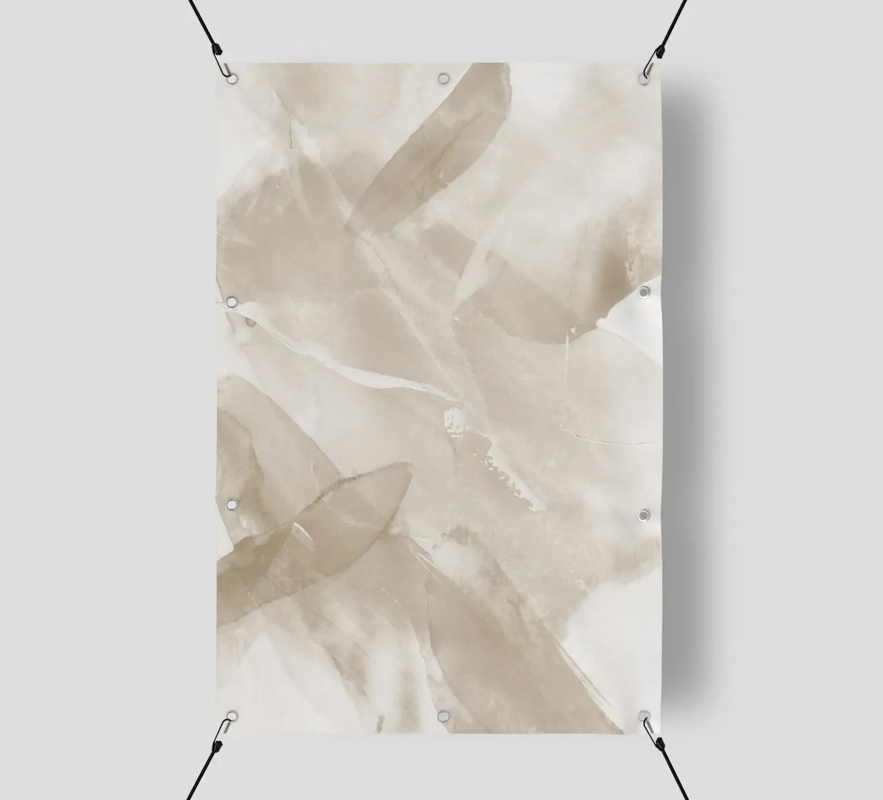 Pennellate astratte beige 3 telo in pvc da NouveauPrints