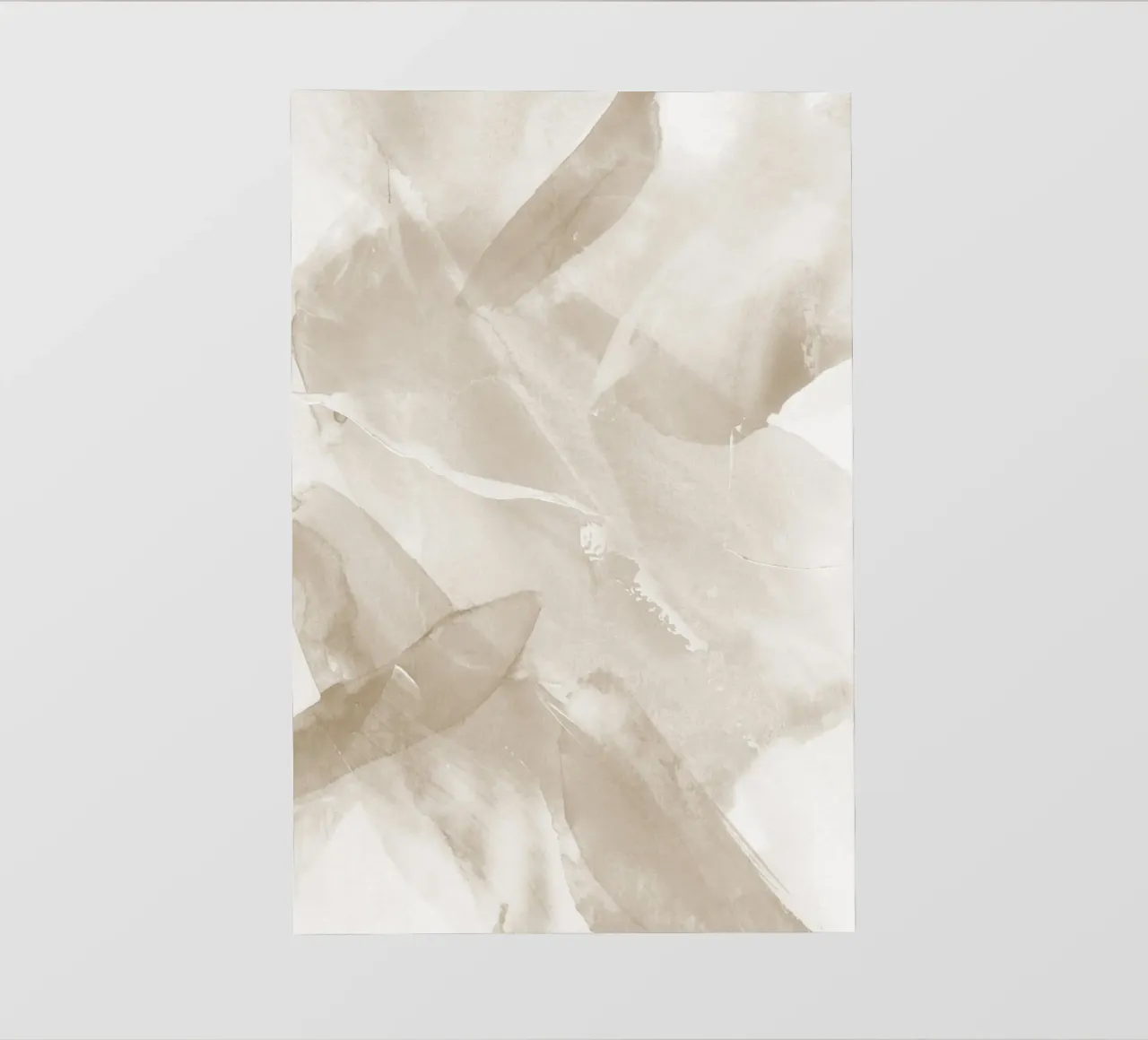 Pennellate astratte beige 3 telo in pvc da NouveauPrints