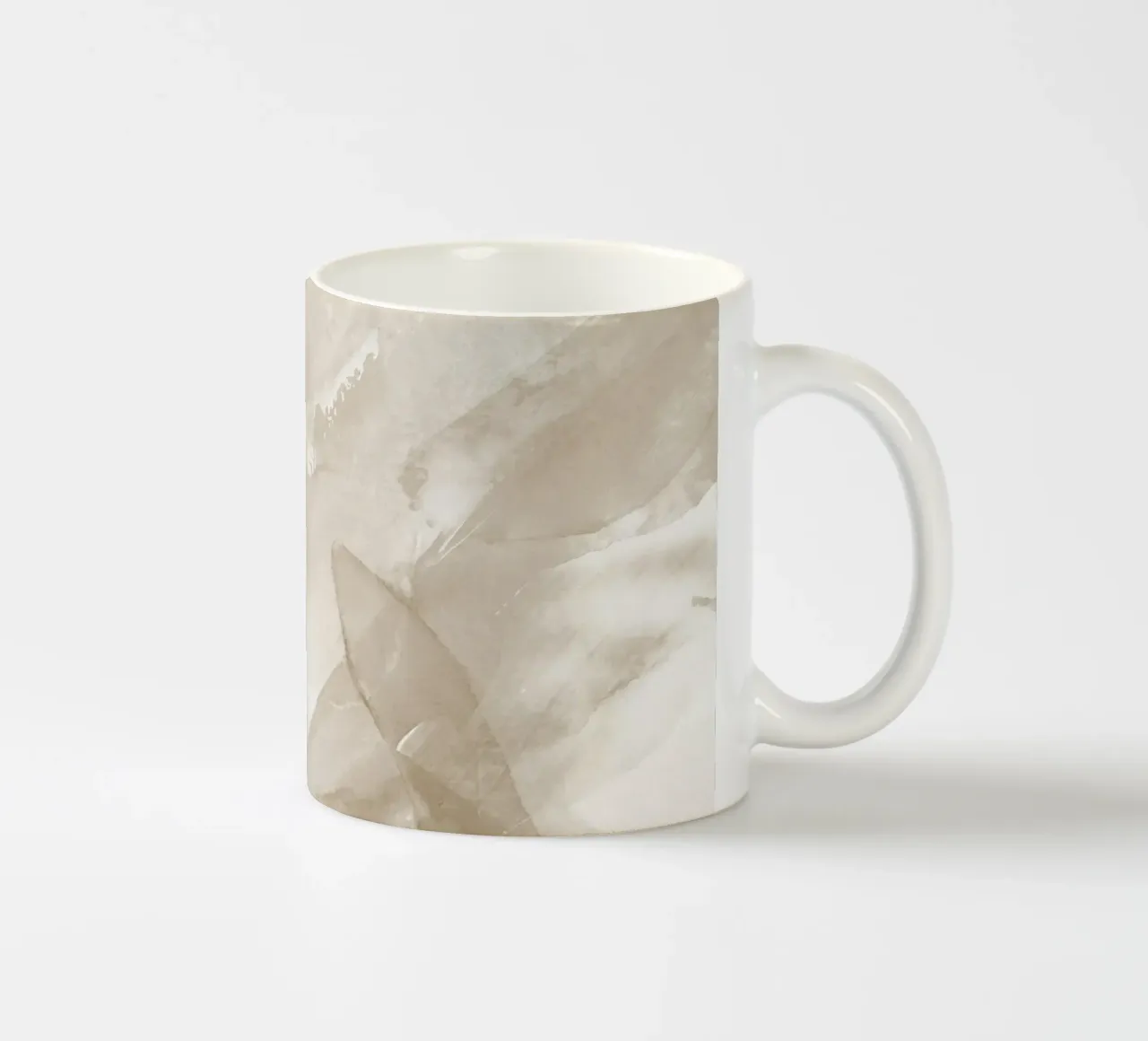 Pennellate astratte beige 3 tazza in ceramica da NouveauPrints