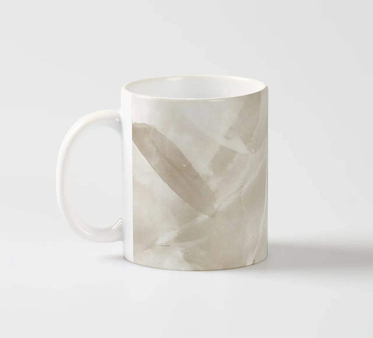 Pennellate astratte beige 3 tazza in ceramica da NouveauPrints