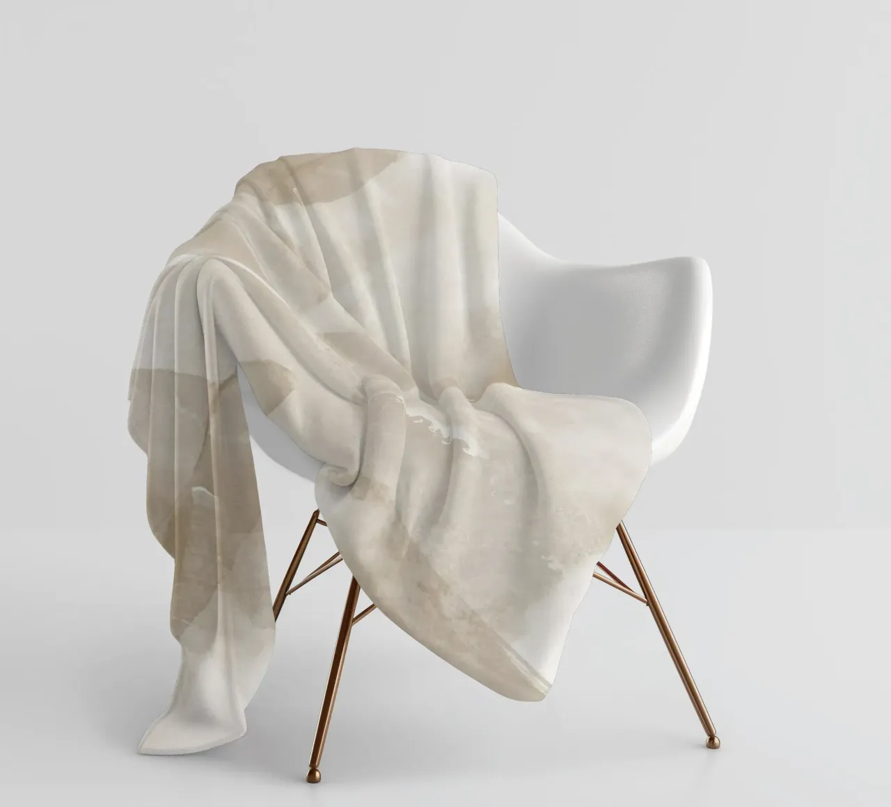 Pennellate astratte beige 3 coperta in pile da NouveauPrints