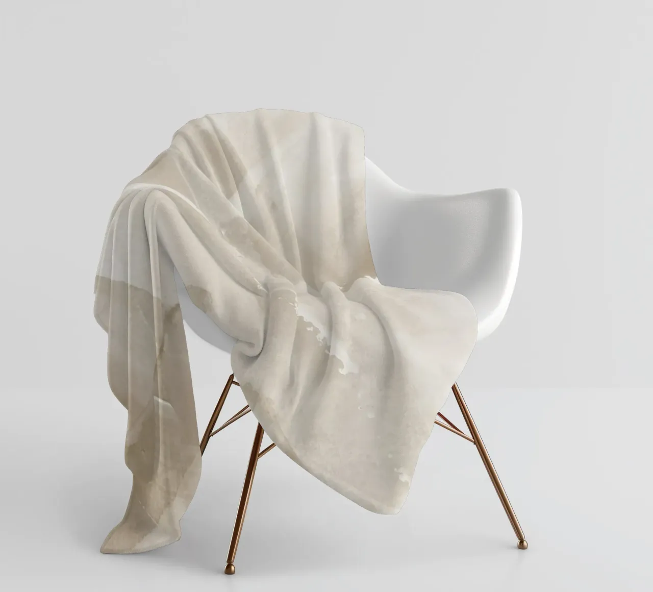Pennellate astratte beige 3 coperta in pile da NouveauPrints