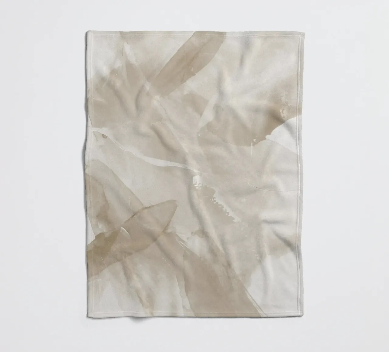 Pennellate astratte beige 3 coperta in pile da NouveauPrints
