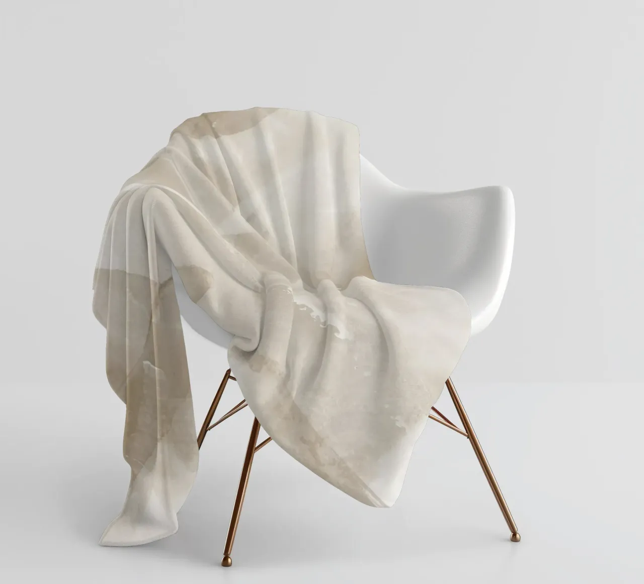 Pennellate astratte beige 3 coperta in pile da NouveauPrints