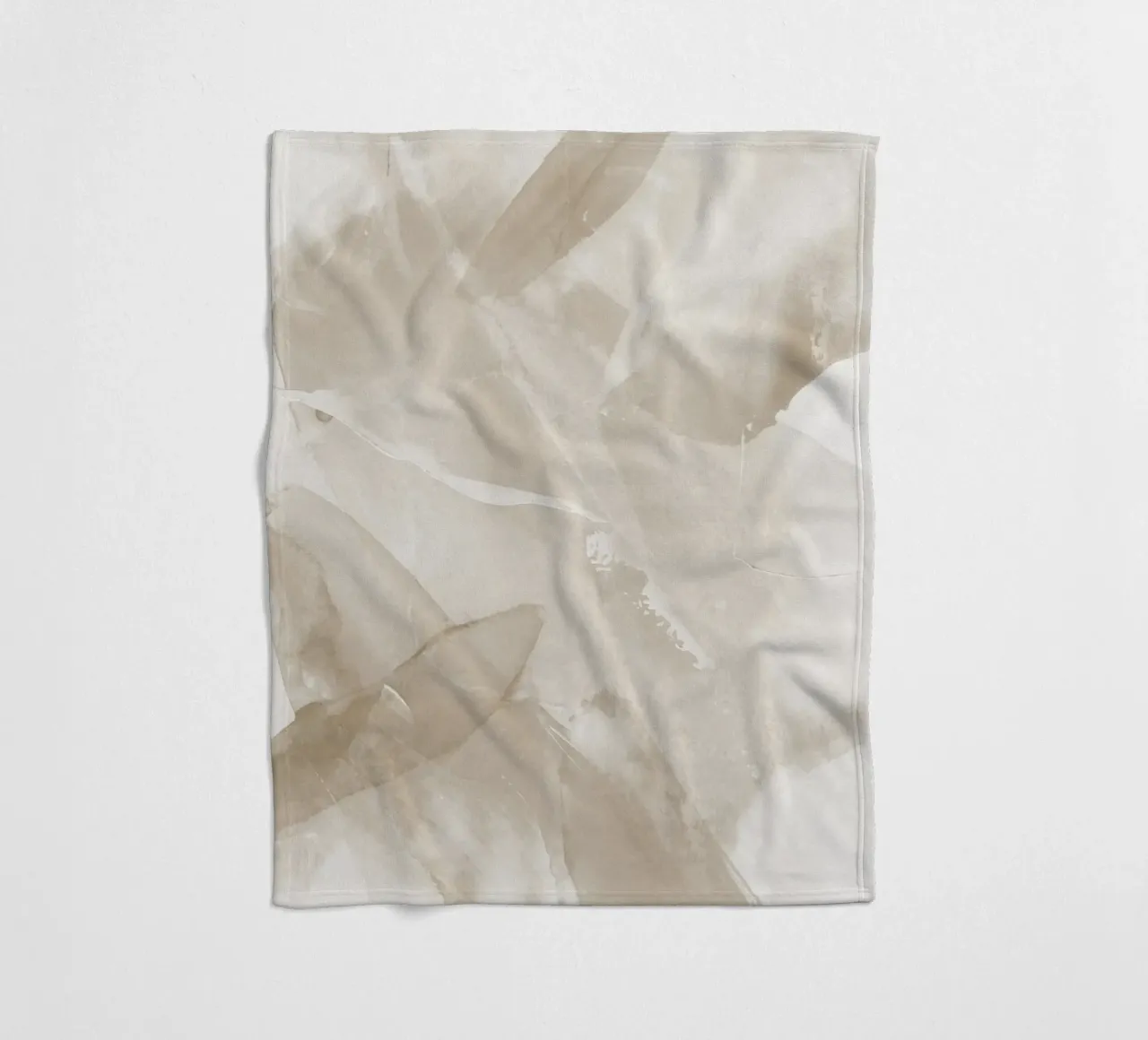 Pennellate astratte beige 3 coperta in pile da NouveauPrints