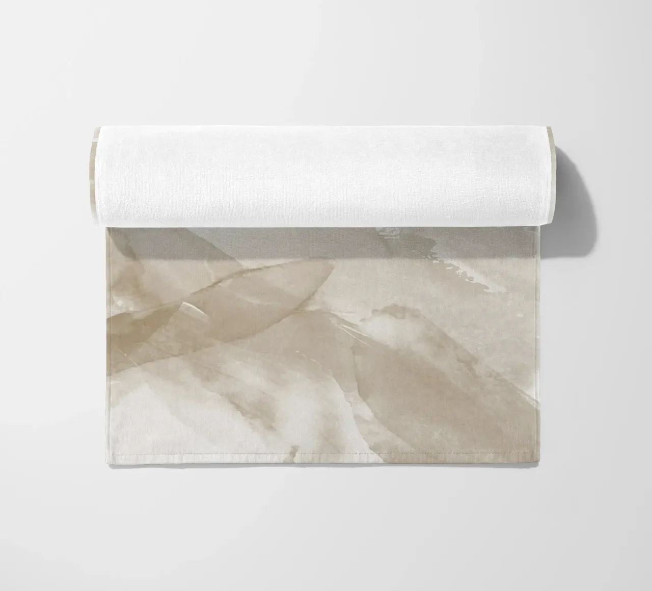 Pennellate astratte beige 3 telo mare da NouveauPrints