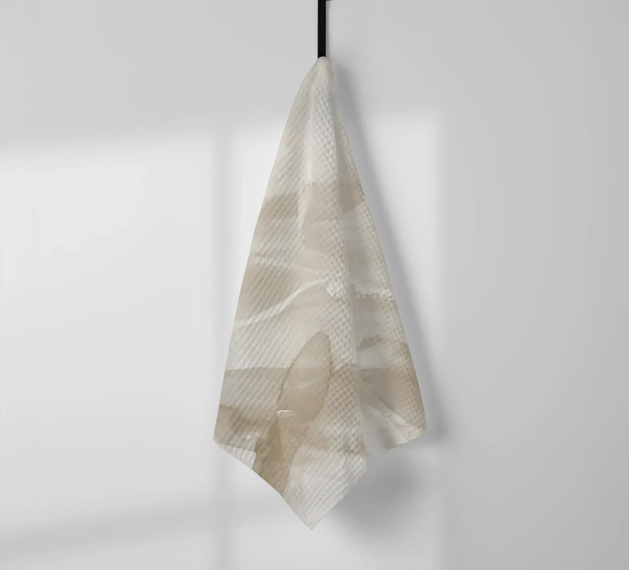 Pennellate astratte beige 3 canovaccio da cucina da NouveauPrints