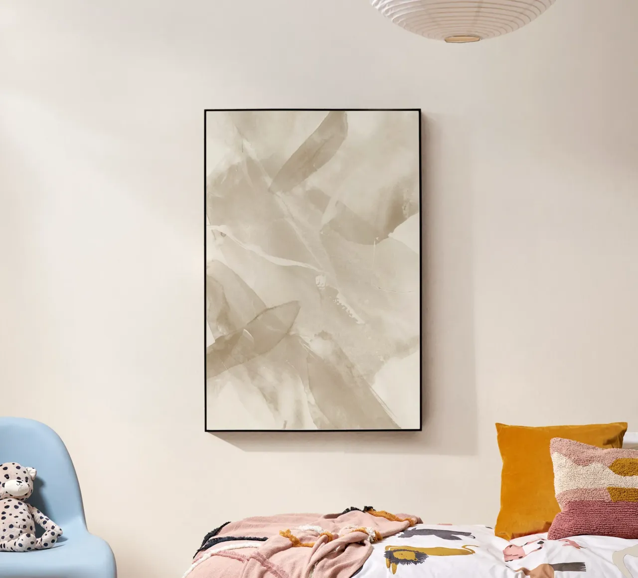 Pennellate astratte beige 3 plexiglass da NouveauPrints