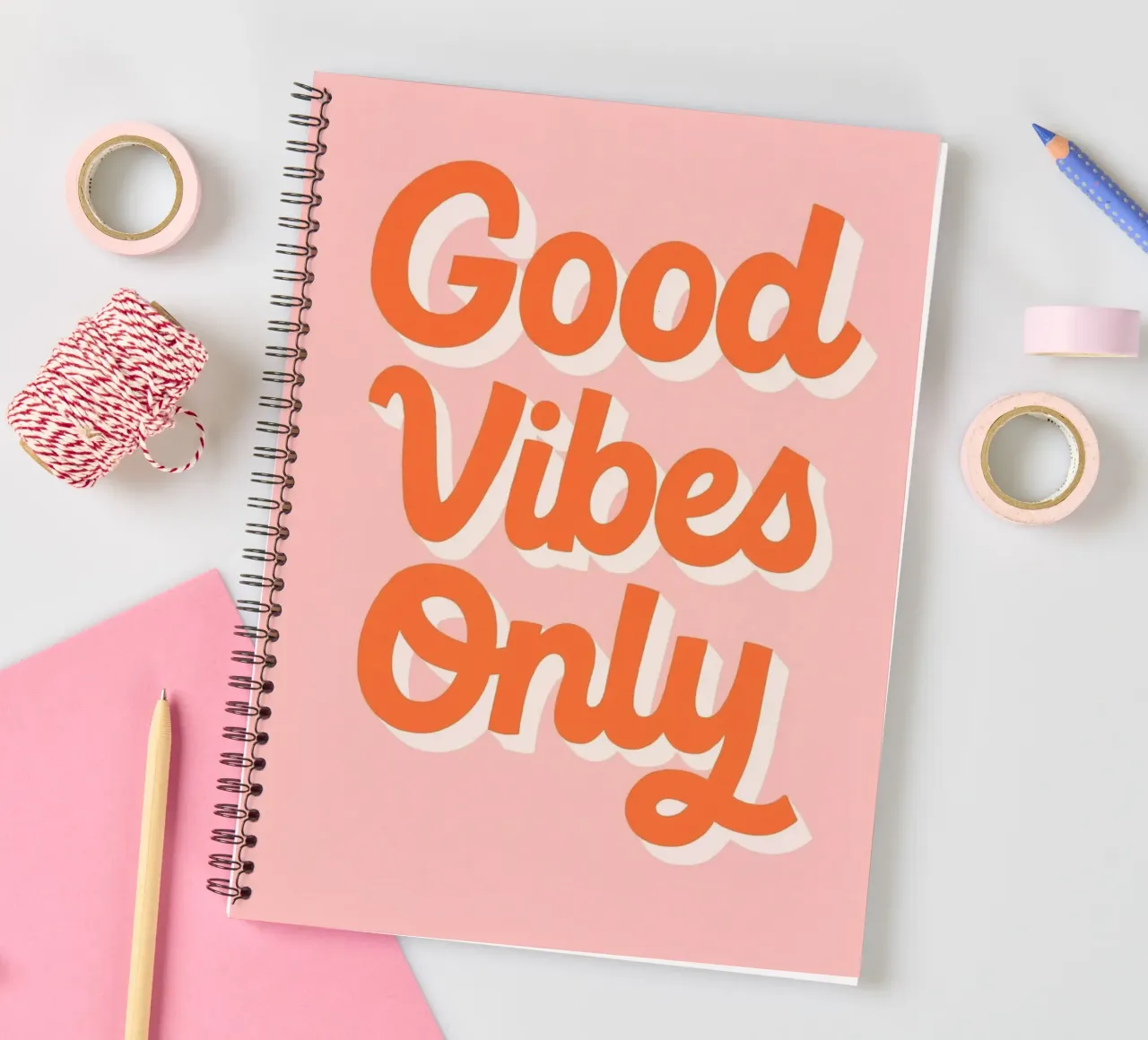 Good Vibes Only diario ad anelli da PurePeachStudio