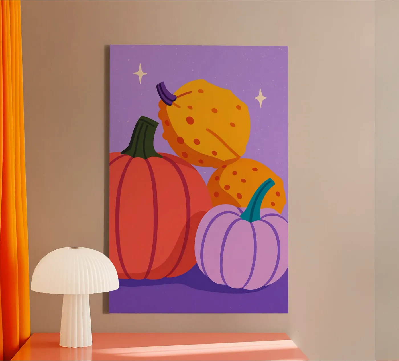 Pumpkins canvas by PurePeachStudio