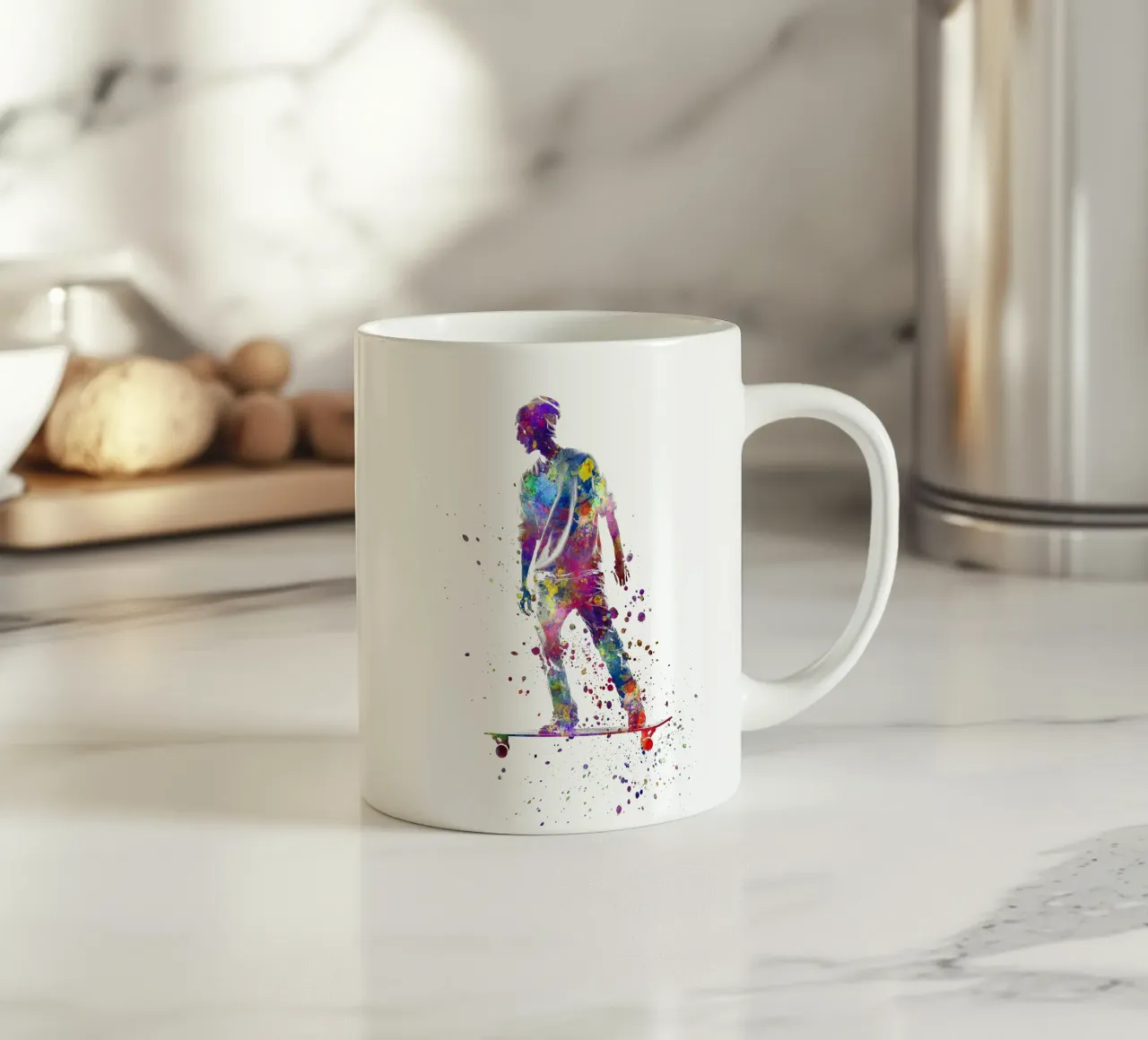 Pattinatore ad acquerello tazza in ceramica da ⚽ Sports Pulse