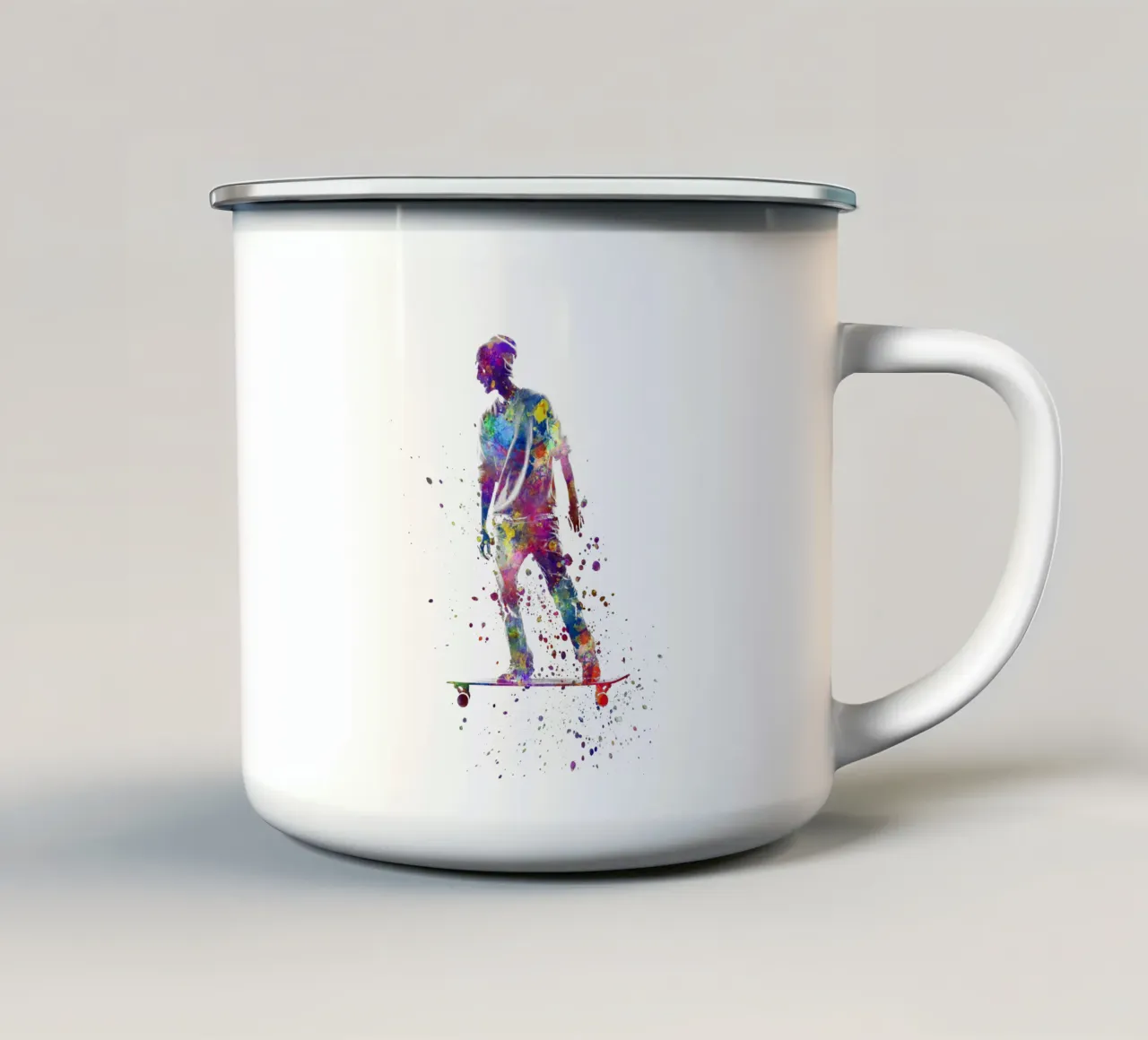 Pattinatore ad acquerello tazza in smalto da ⚽ Sports Pulse
