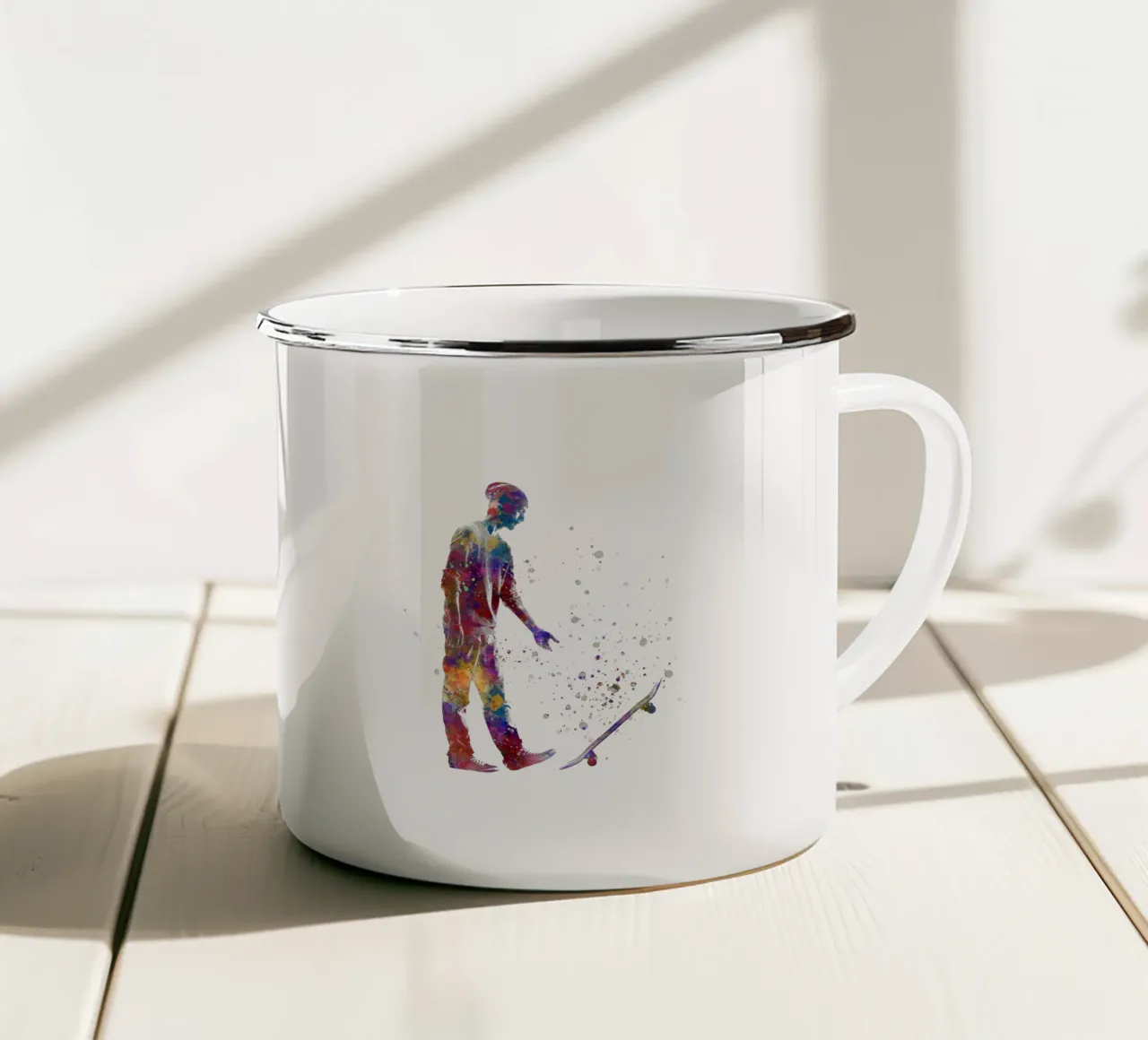 Pattinatore ad acquerello tazza in smalto da ⚽ Sports Pulse