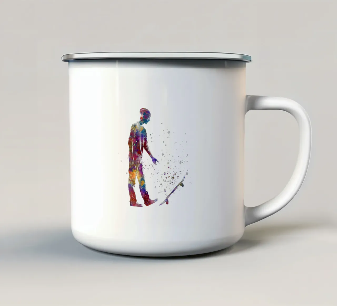 Pattinatore ad acquerello tazza in smalto da ⚽ Sports Pulse