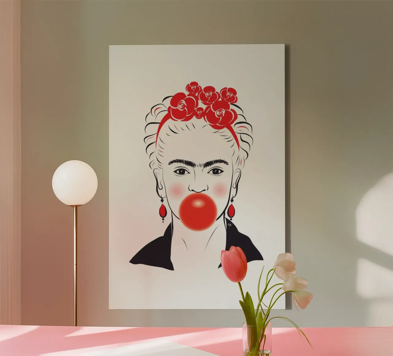 Frida Kahlo Bubble Gum canvas by Martina