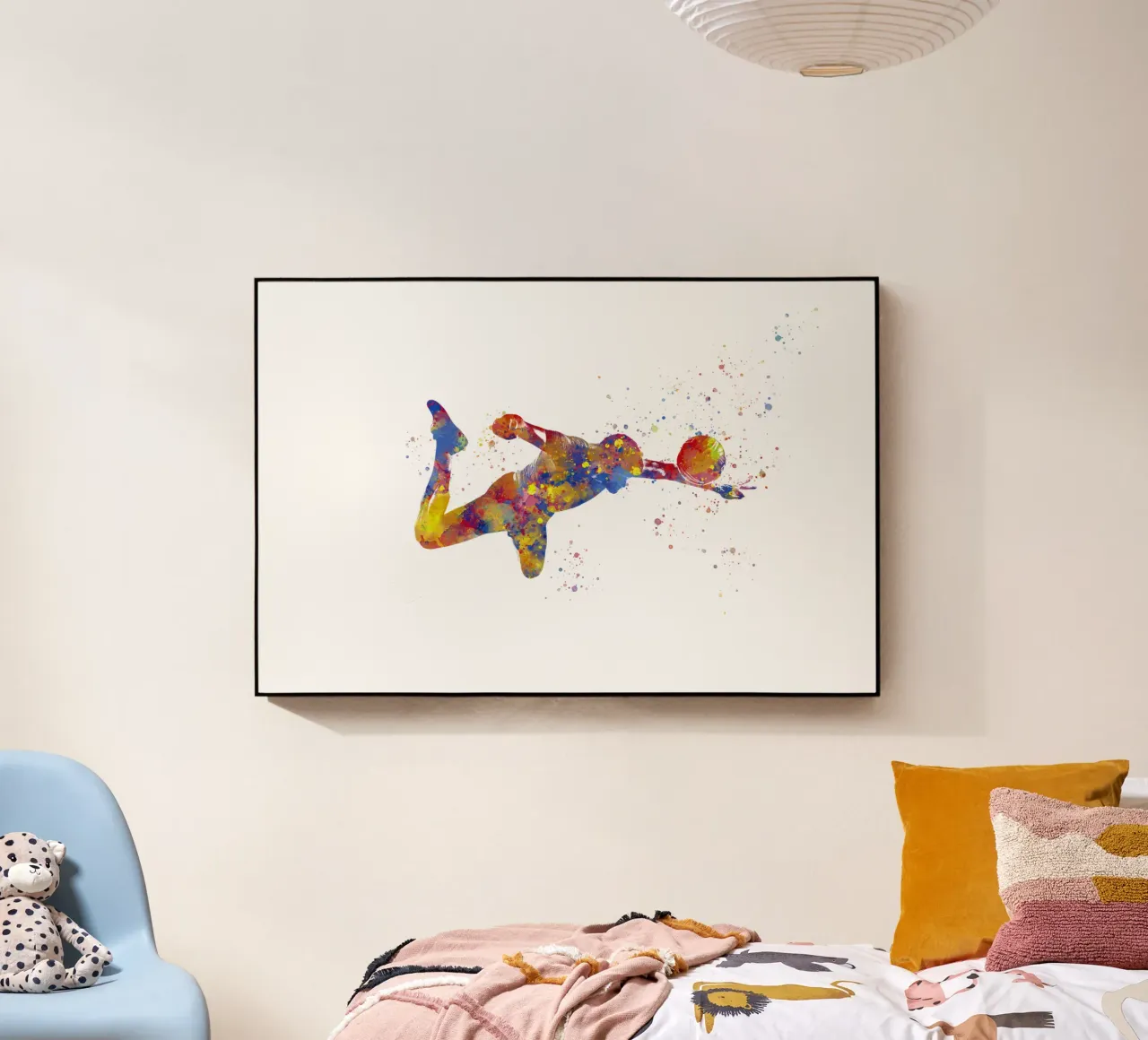 Giocatore di calcio ad acquerello plexiglass da ⚽ Sports Pulse