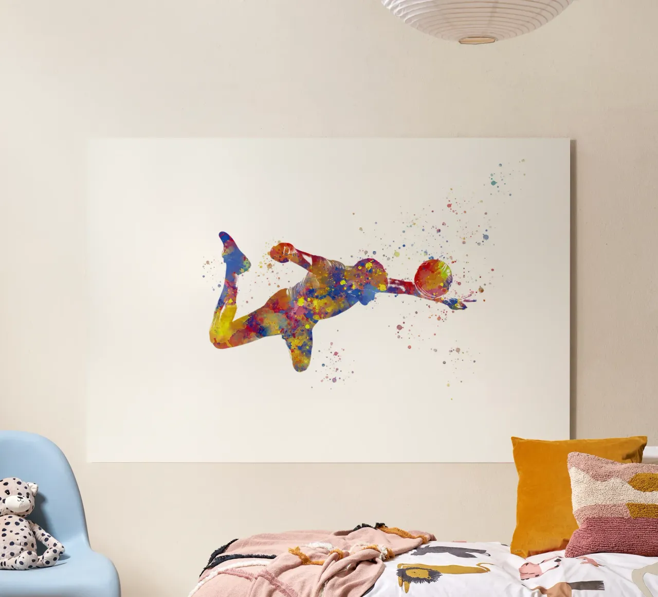 Giocatore di calcio ad acquerello plexiglass da ⚽ Sports Pulse