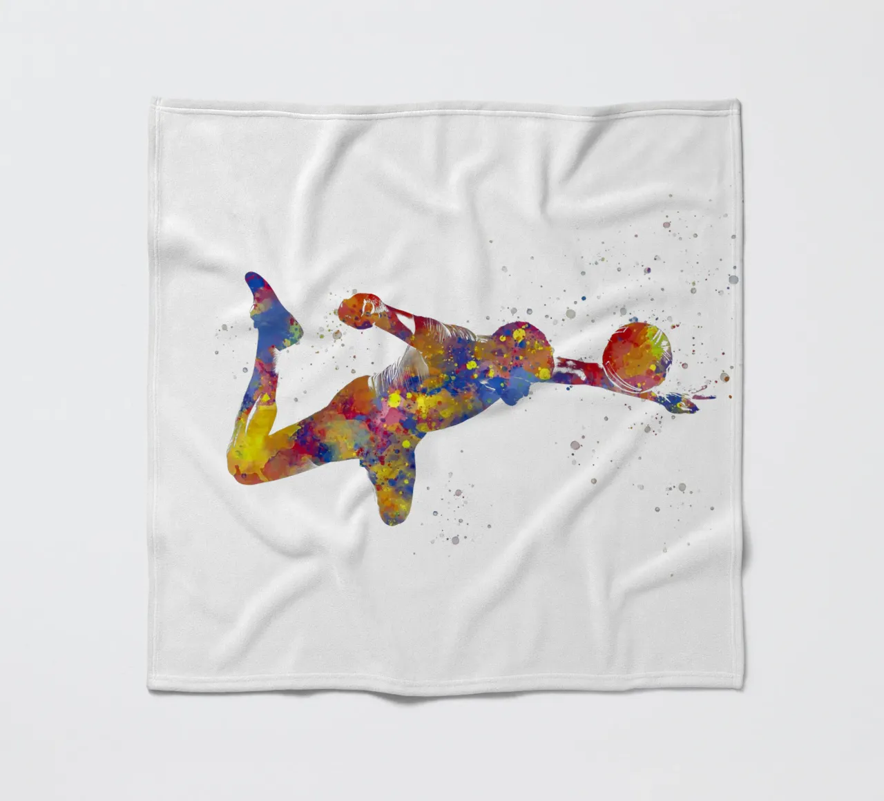 Giocatore di calcio ad acquerello coperta in pile da ⚽ Sports Pulse