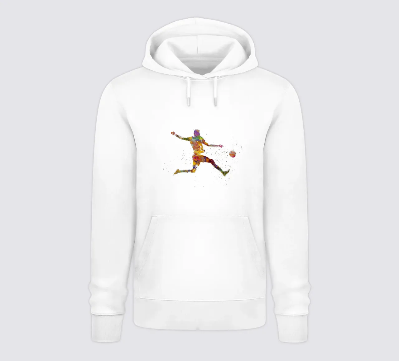 Giocatore di calcio ad acquerello felpa con cappuccio da ⚽ Sports Pulse