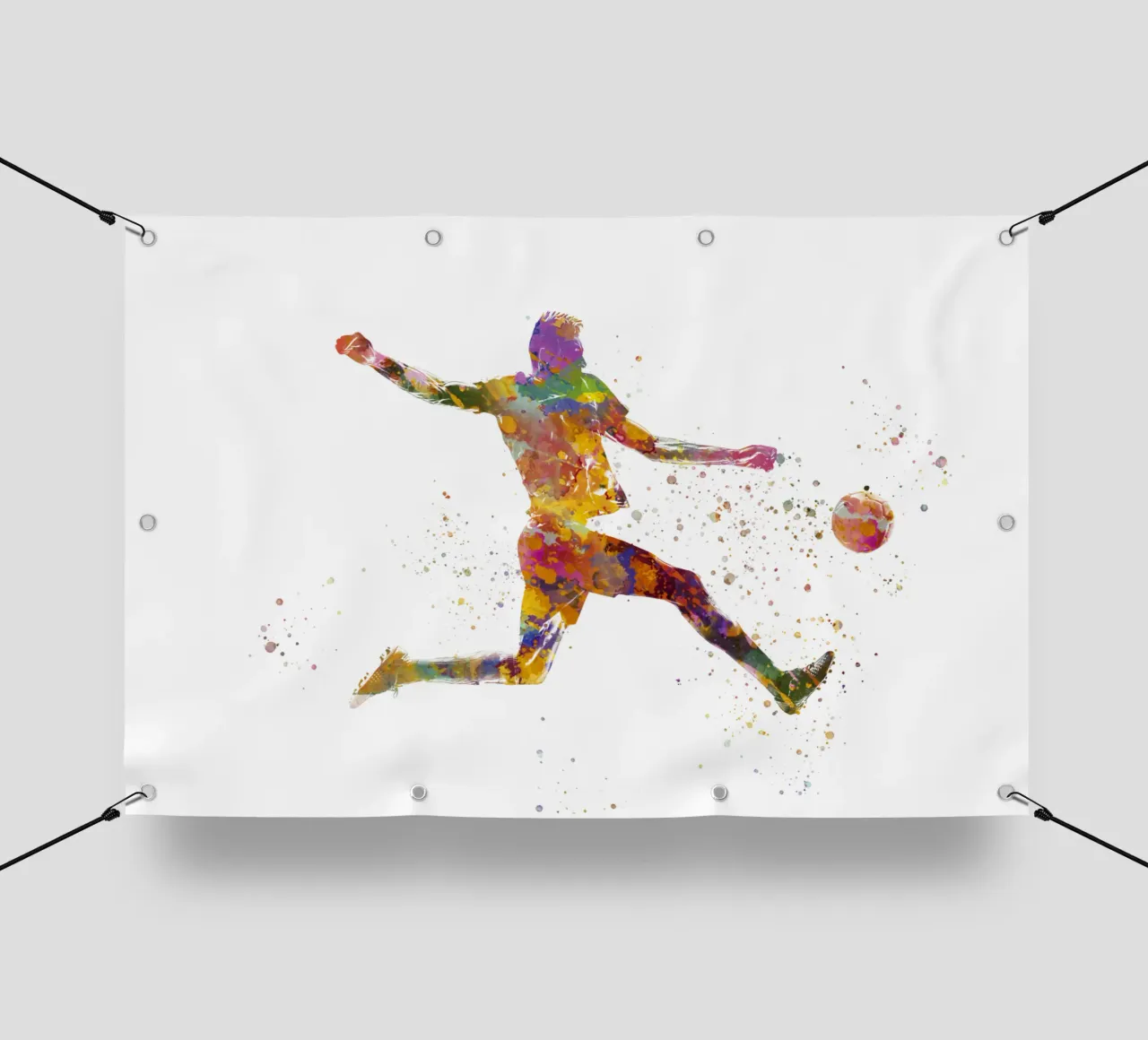 Giocatore di calcio ad acquerello telo in pvc da ⚽ Sports Pulse