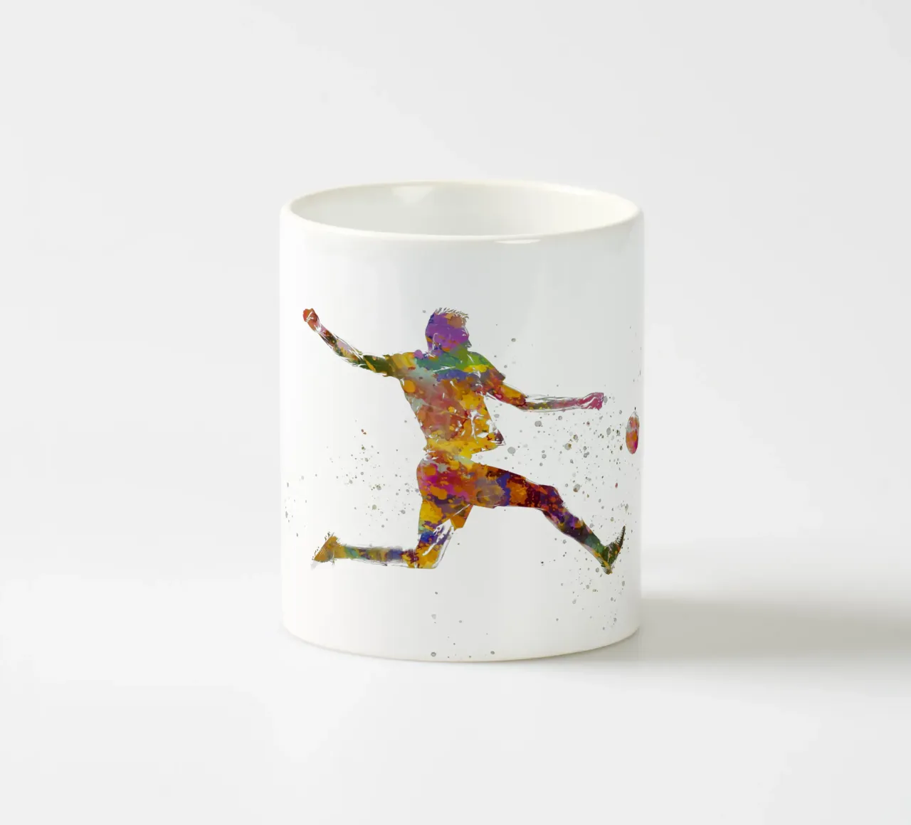 Giocatore di calcio ad acquerello tazza in ceramica da ⚽ Sports Pulse