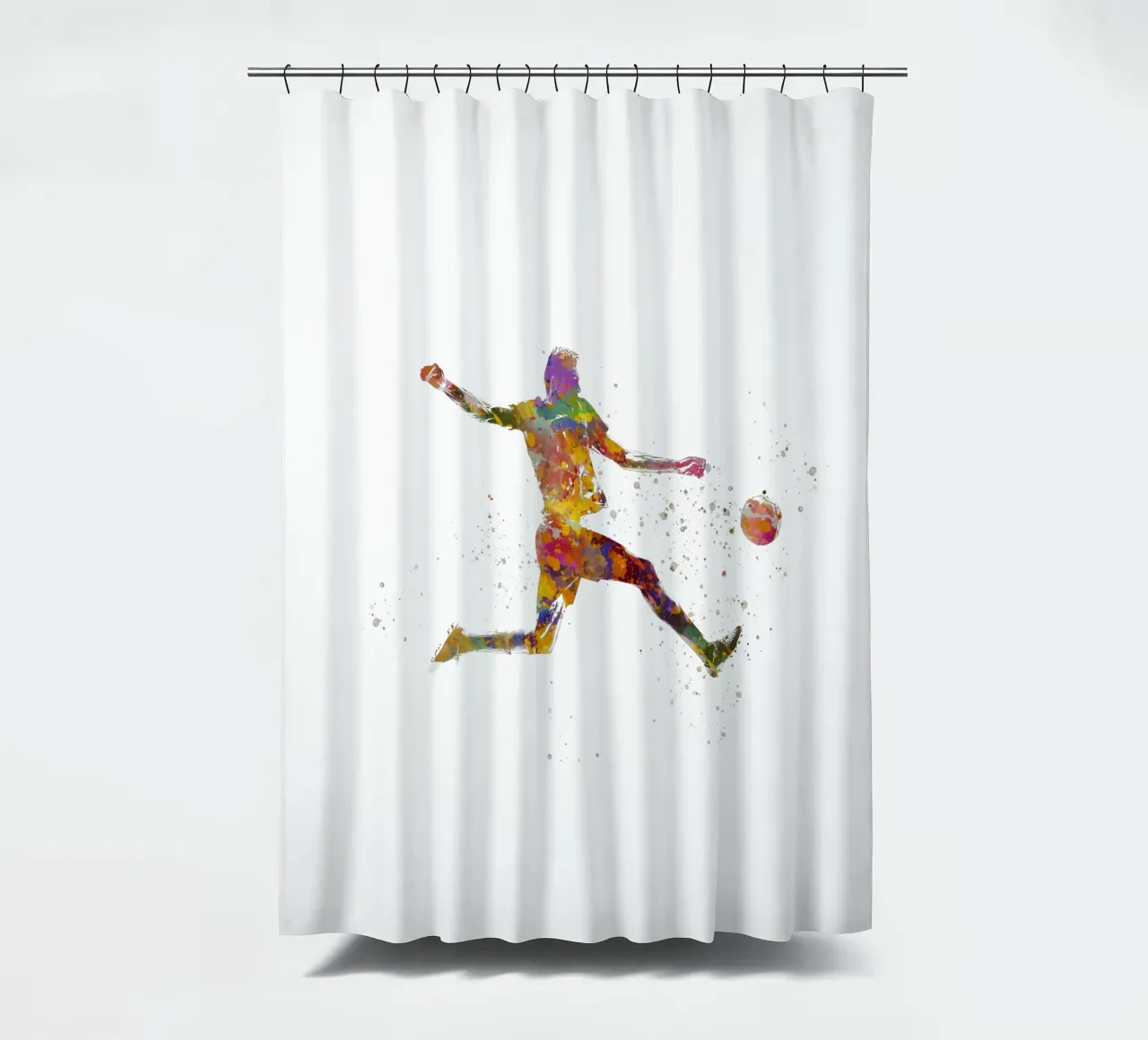 Giocatore di calcio ad acquerello tenda da doccia da ⚽ Sports Pulse