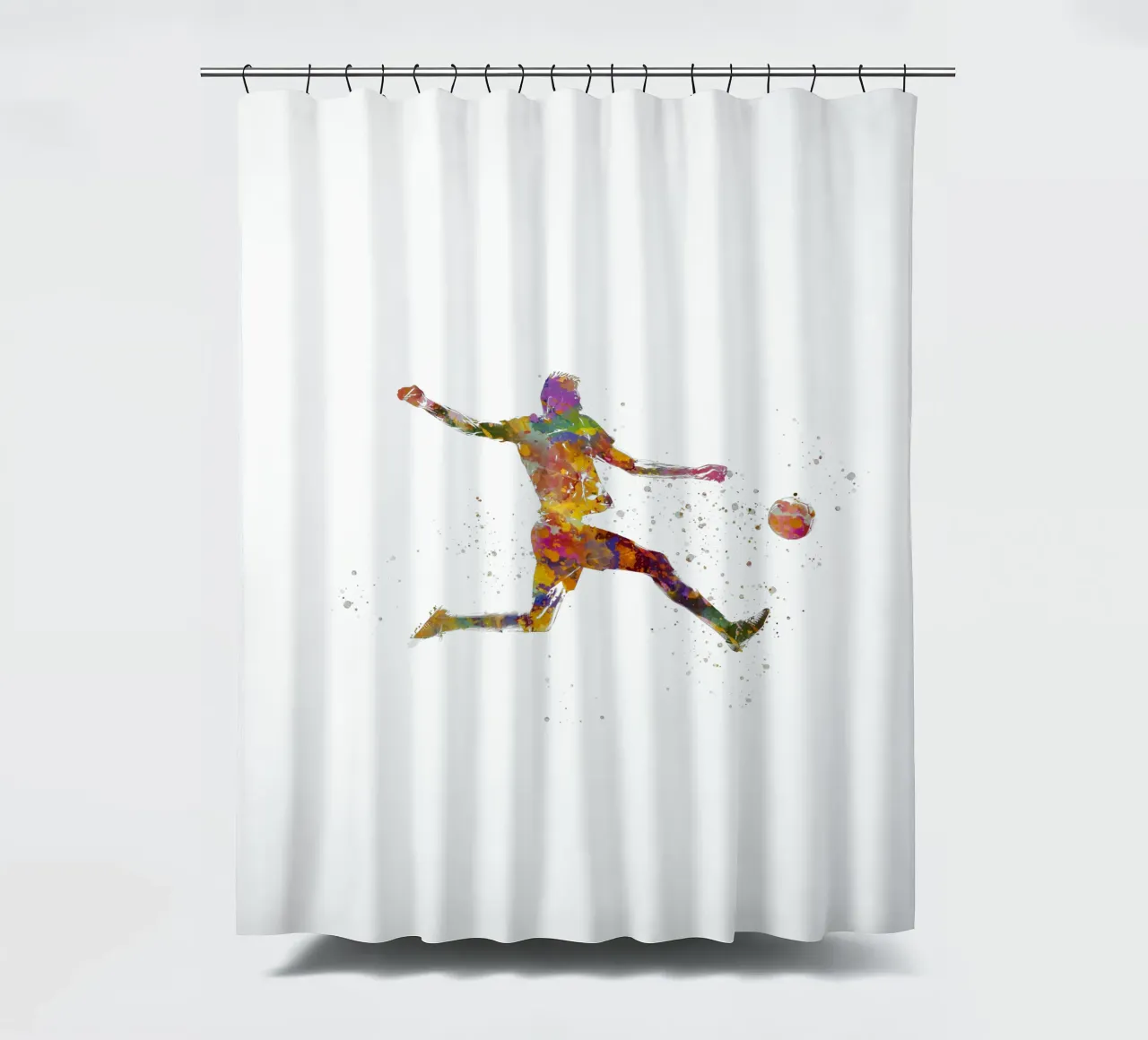 Giocatore di calcio ad acquerello tenda da doccia da ⚽ Sports Pulse