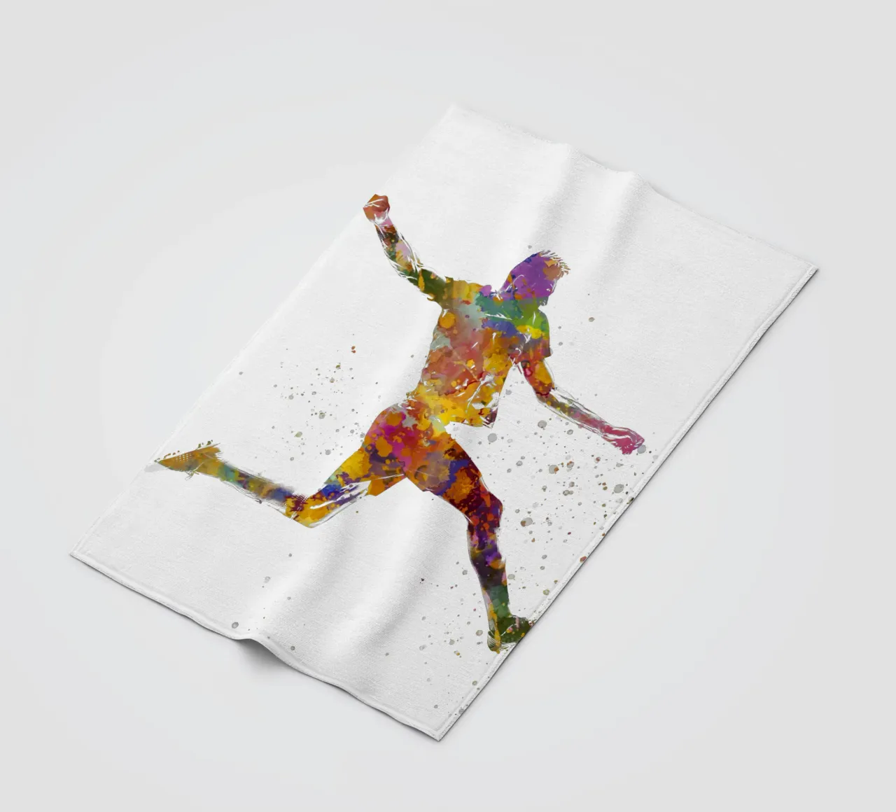 Giocatore di calcio ad acquerello coperta in pile da ⚽ Sports Pulse