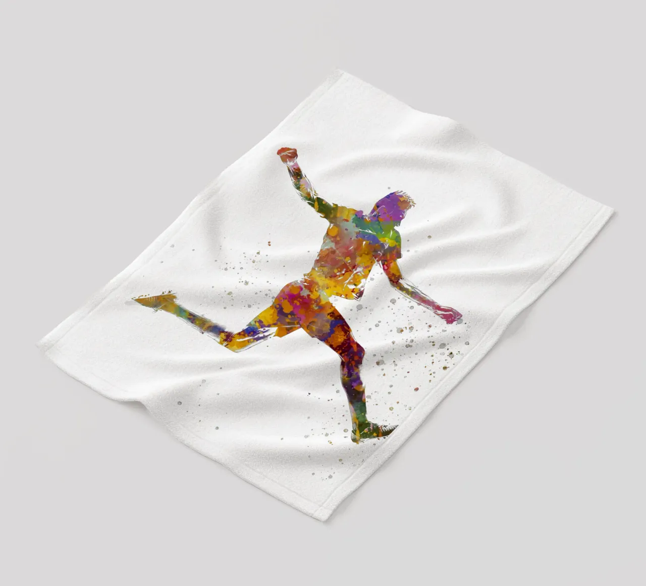 Giocatore di calcio ad acquerello coperta in pile da ⚽ Sports Pulse