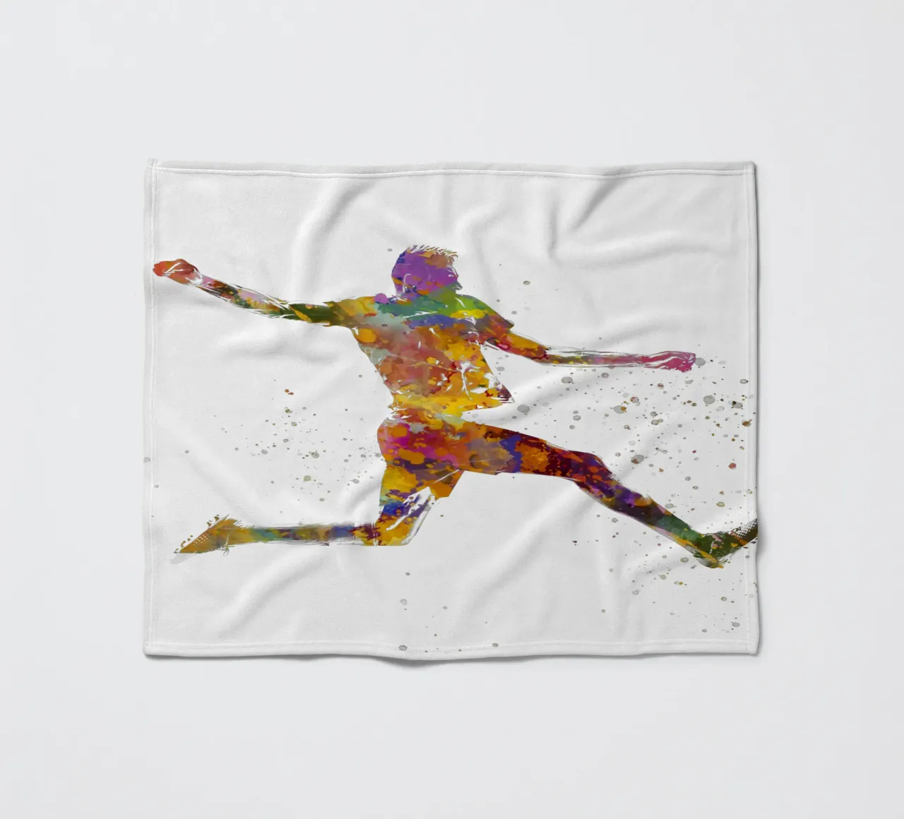 Giocatore di calcio ad acquerello coperta in pile da ⚽ Sports Pulse